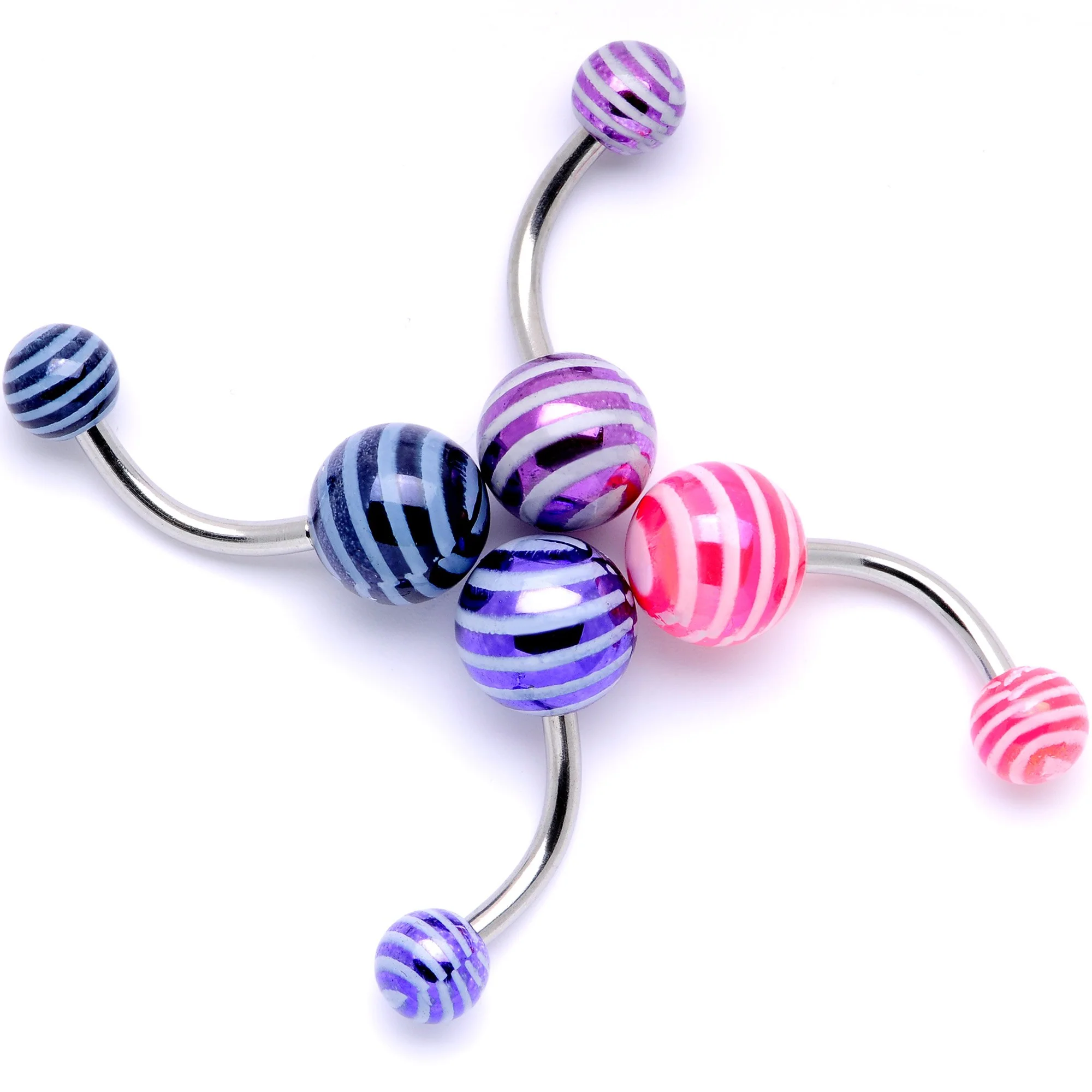 Evening of Color Zig Zag Party Pack Belly Ring Set of 4 - Image 3