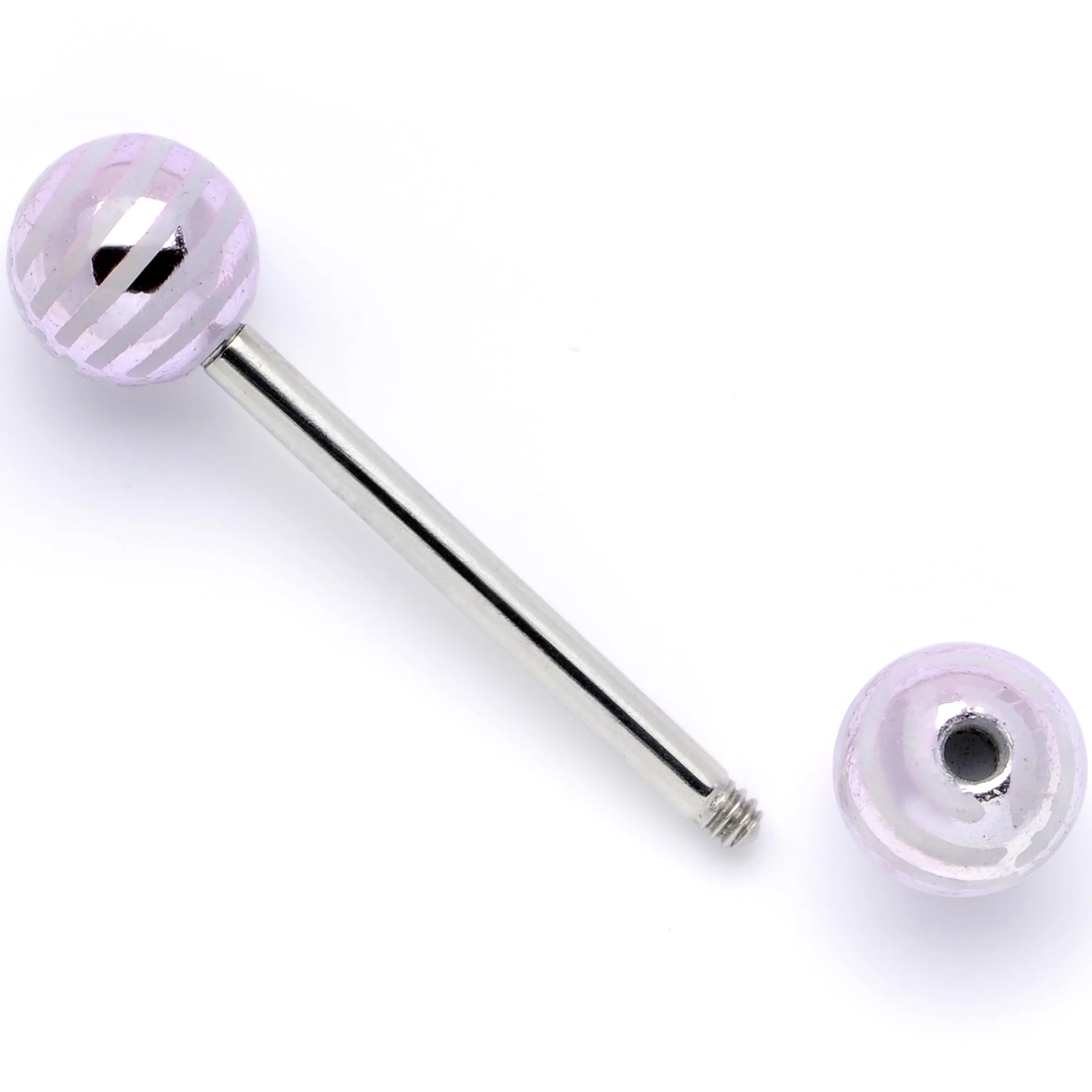 Evening Stripes Party Barbell Tongue Ring Set of 4 - Image 4
