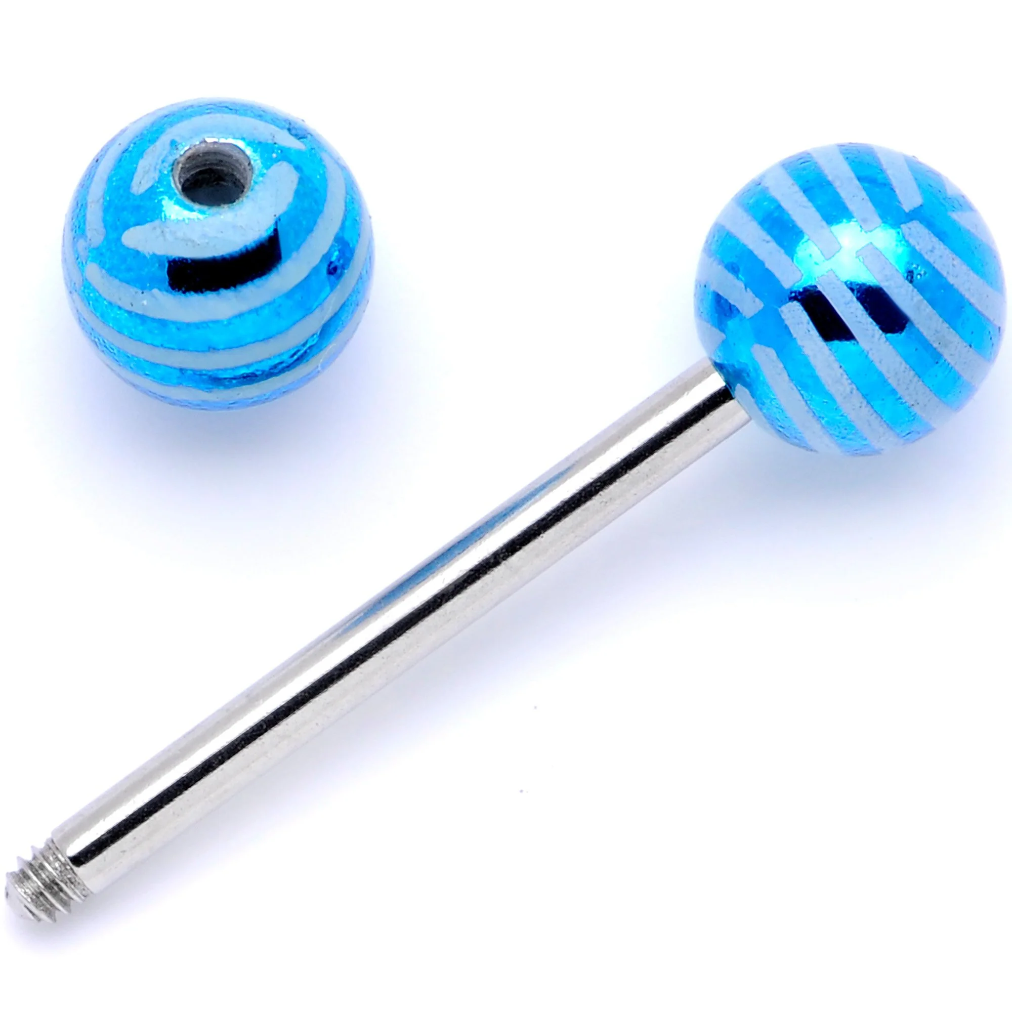 Evening Stripes Party Barbell Tongue Ring Set of 4 - Image 5
