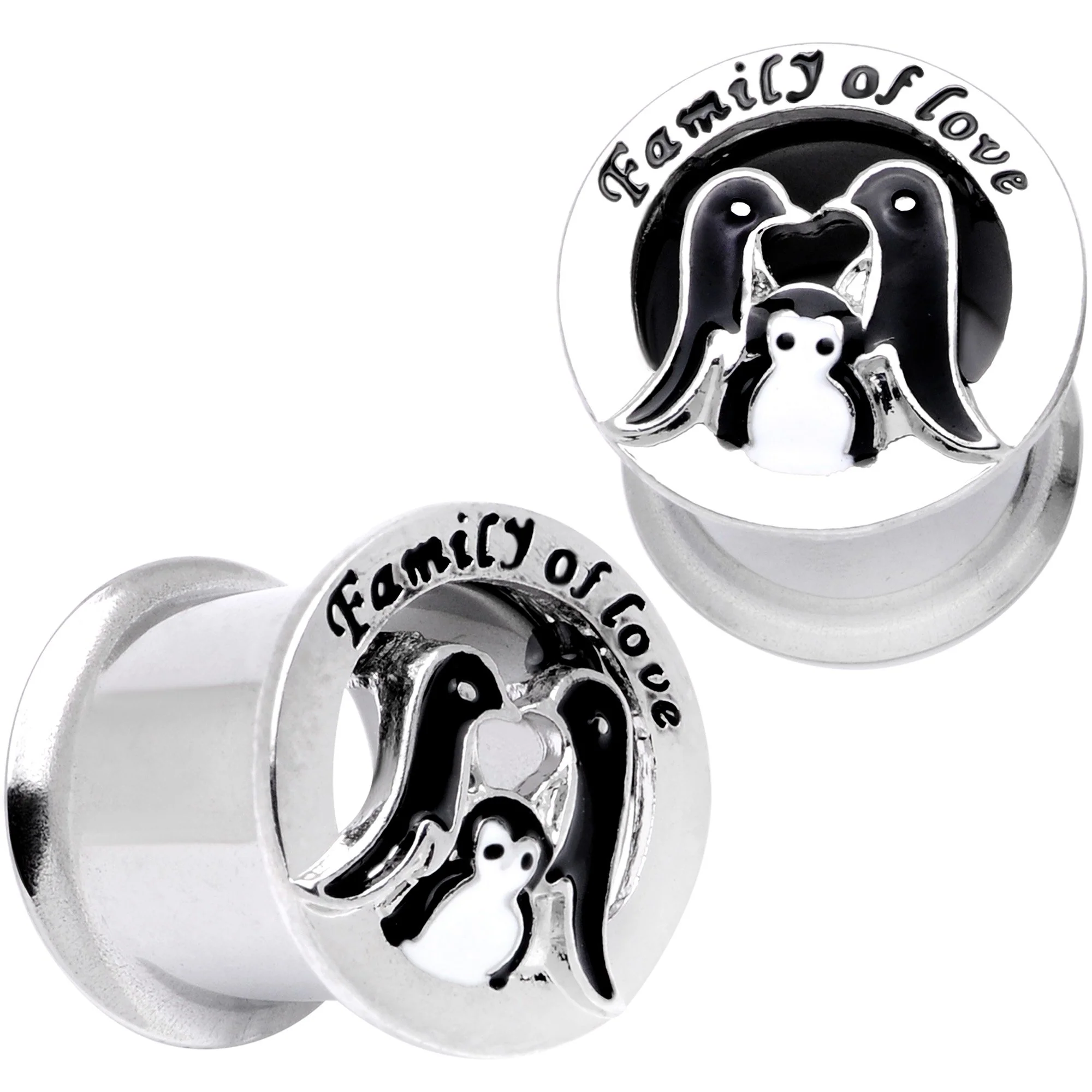 Family of Love Penguin Double Flare Tunnel Plug Set 6mm to 14mm - Image 6