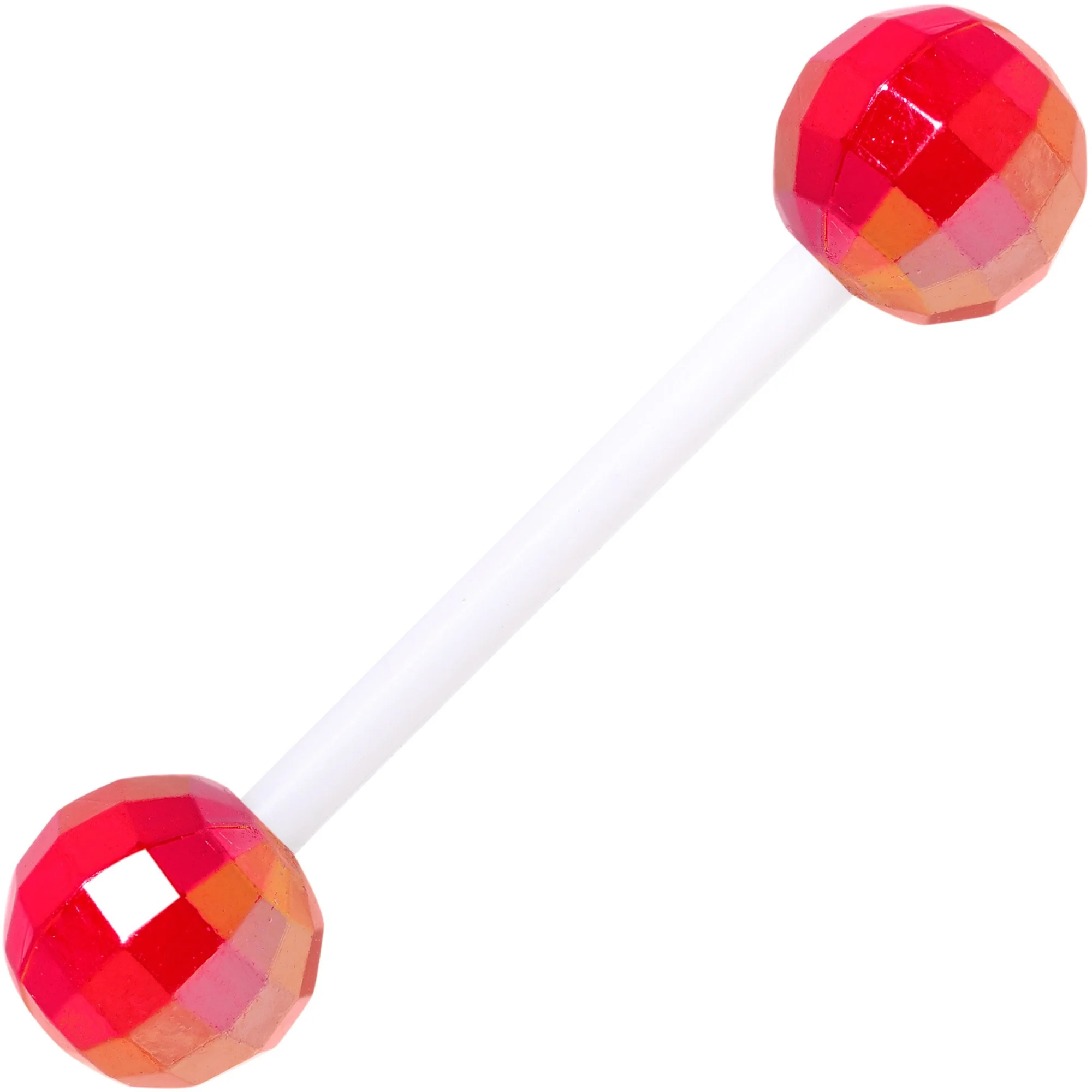 Flexible Acrylic Holiday Disco Ball Barbell Tongue Ring Set of 3 - Image 3