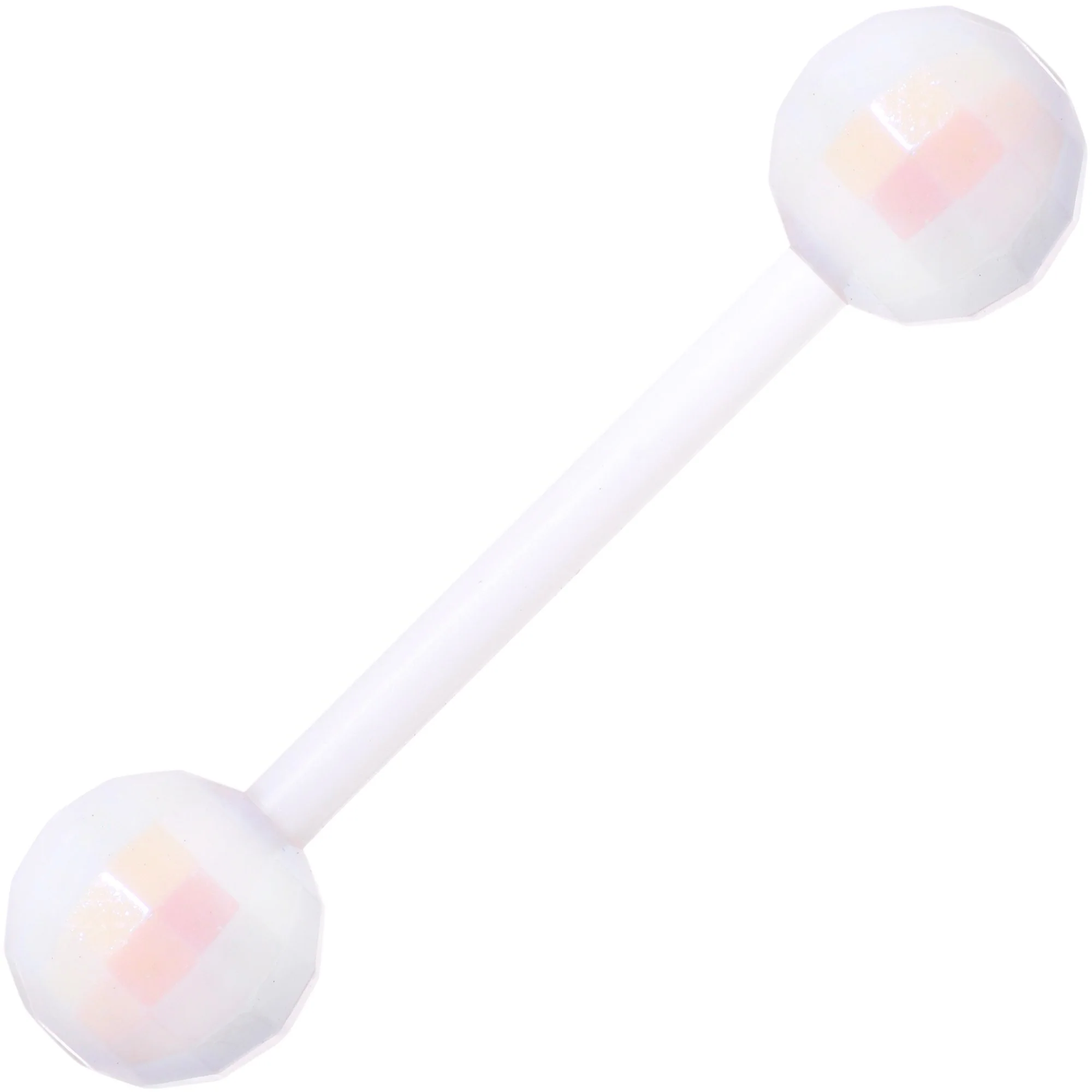Flexible Acrylic New Years Disco Ball Barbell Tongue Ring Set - Image 4