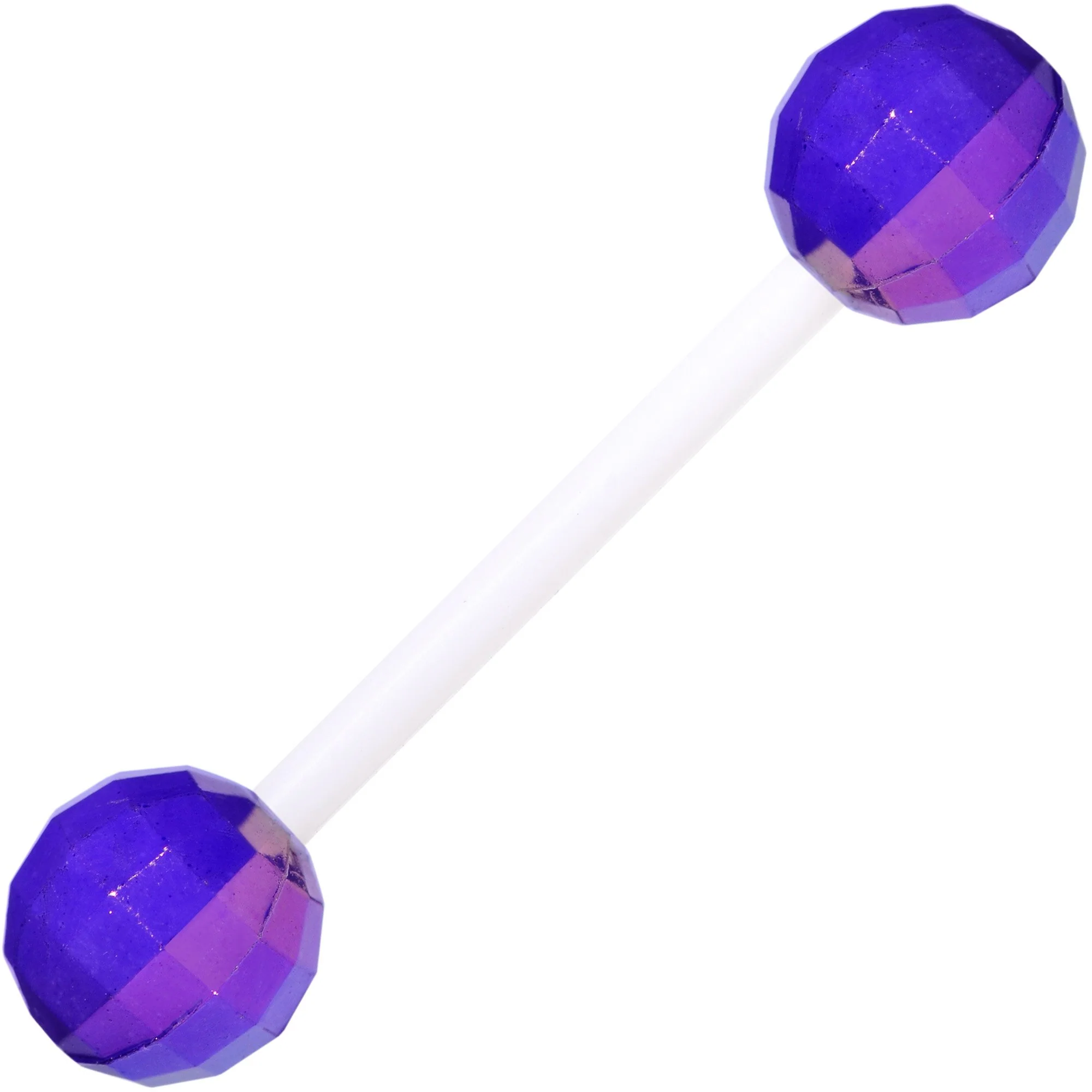 Flexible Acrylic Valentine Disco Ball Barbell Tongue Ring Set of 3 - Image 5