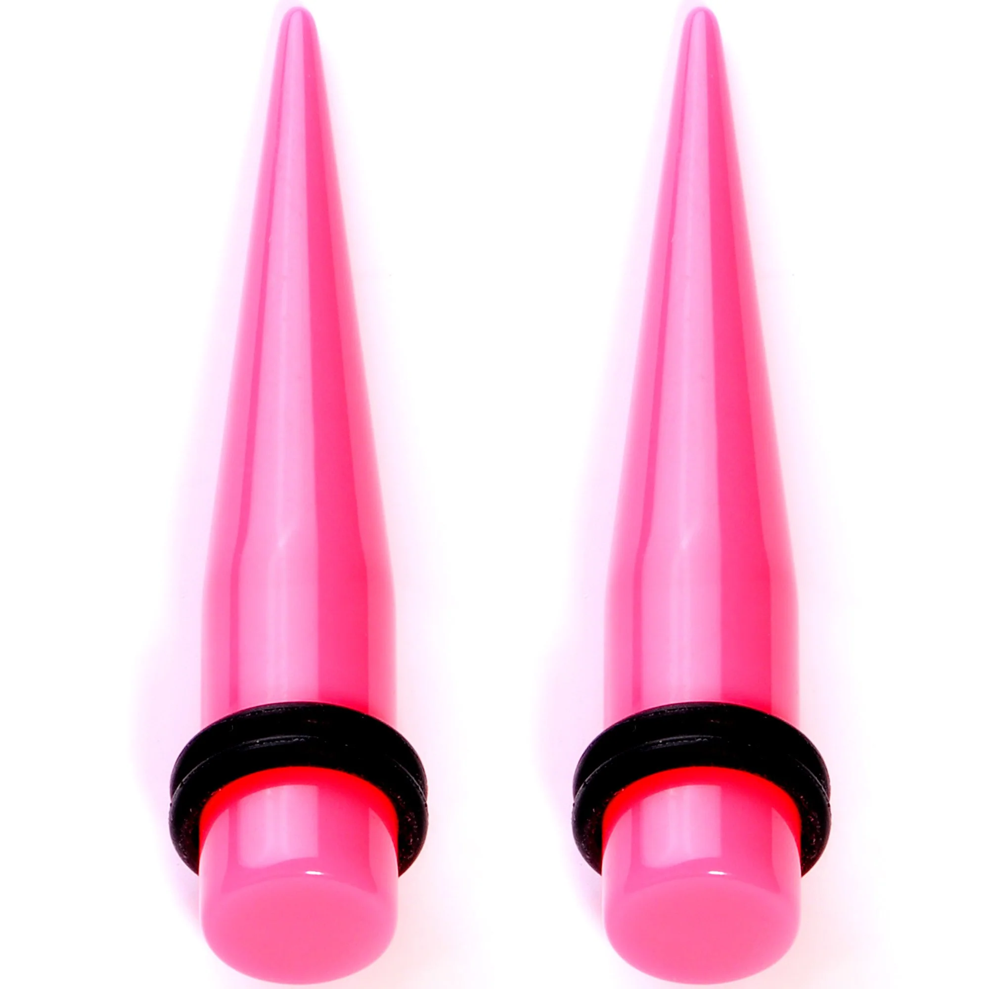 Flirty Fuchsia Lightweight Pink Acrylic Straight Taper Set 10mm to 18mm - Image 3