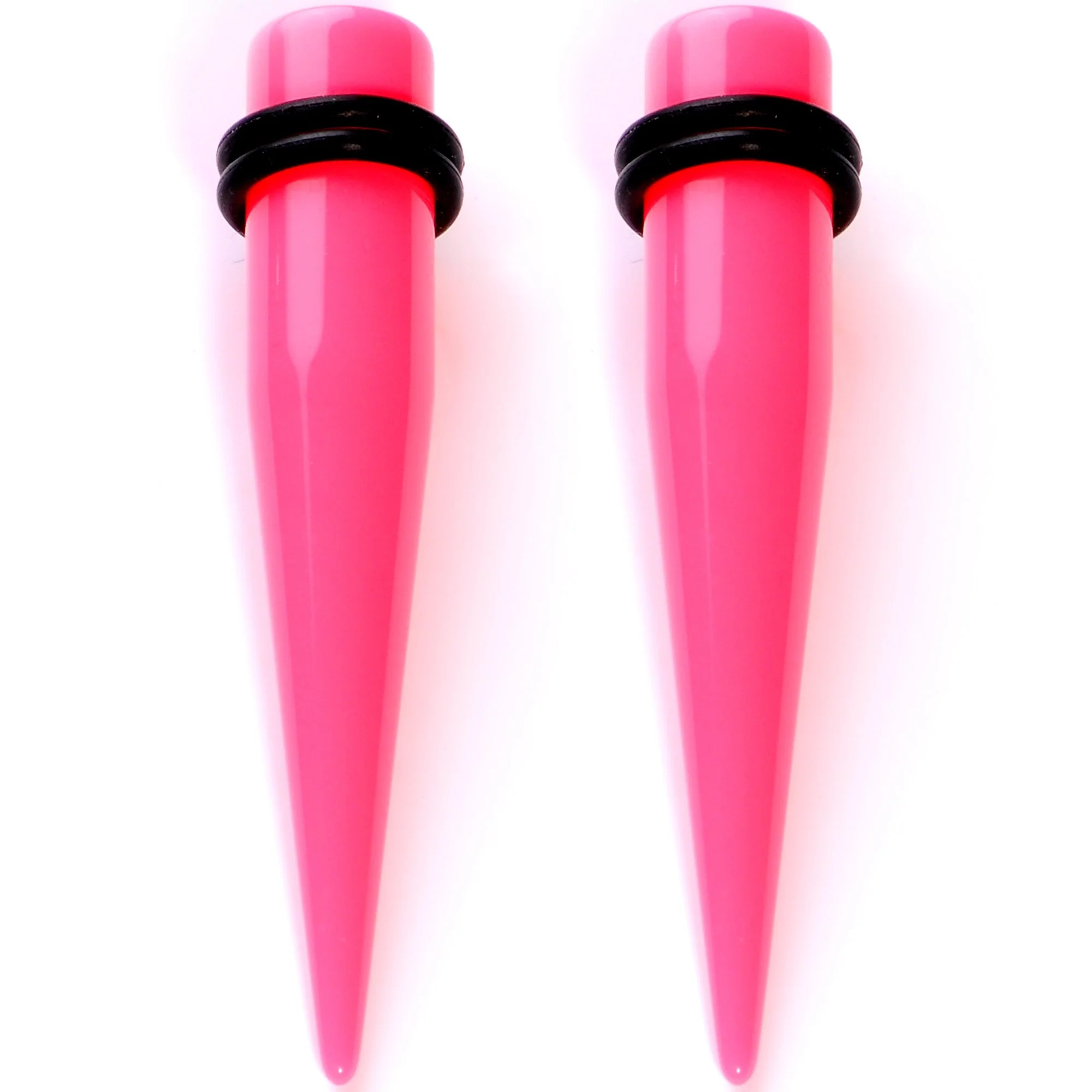 Flirty Fuchsia Lightweight Pink Acrylic Straight Taper Set 10mm to 18mm - Image 4
