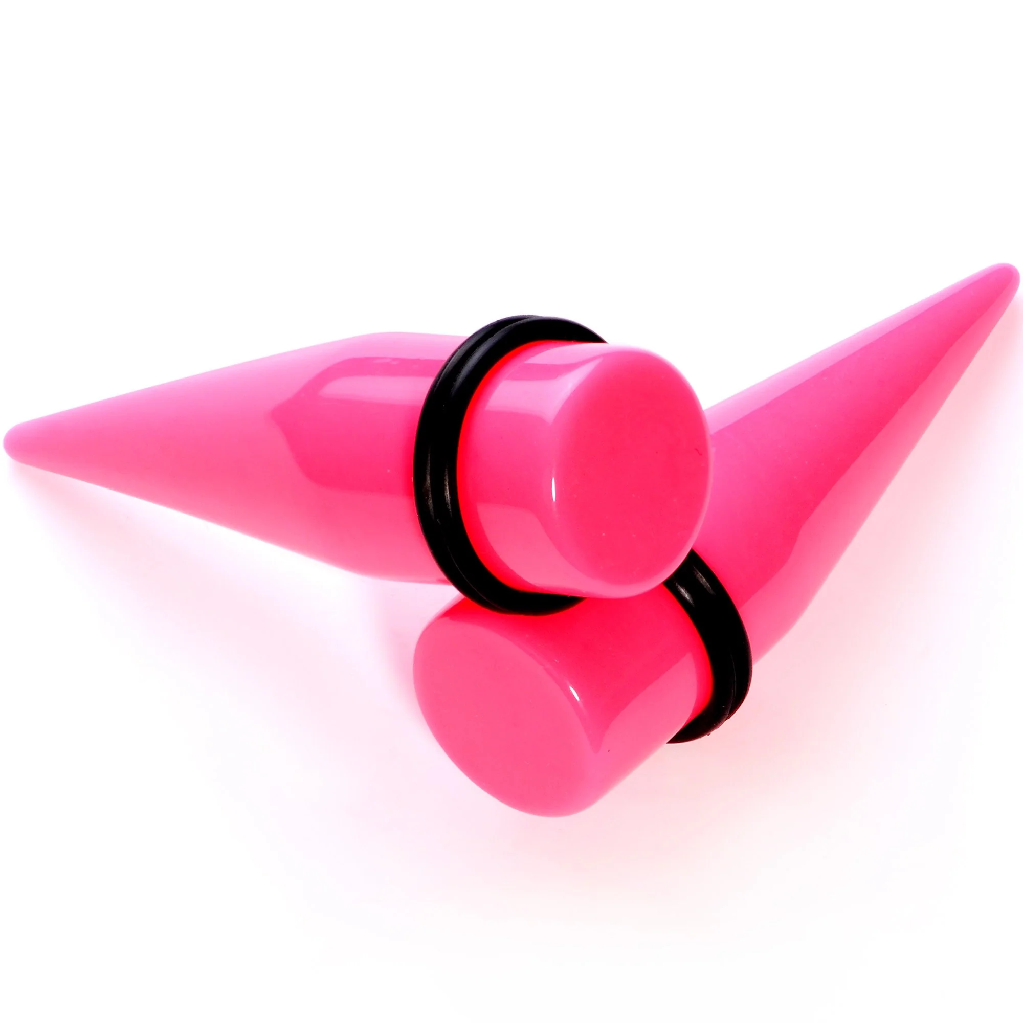 Flirty Fuchsia Lightweight Pink Acrylic Straight Taper Set 10mm to 18mm - Image 7