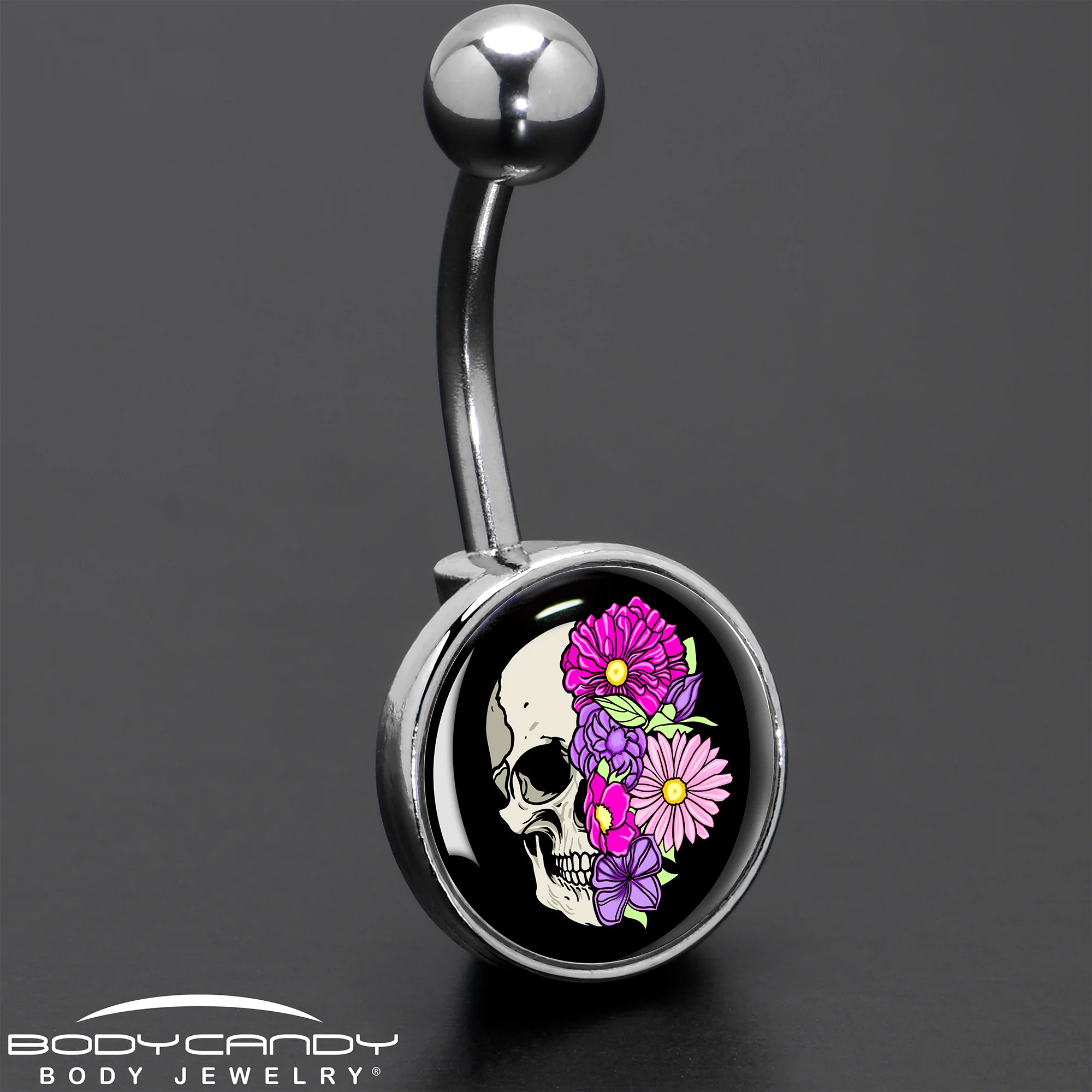 Floral Flowers Skull Belly Ring by Onyx O - Image 7