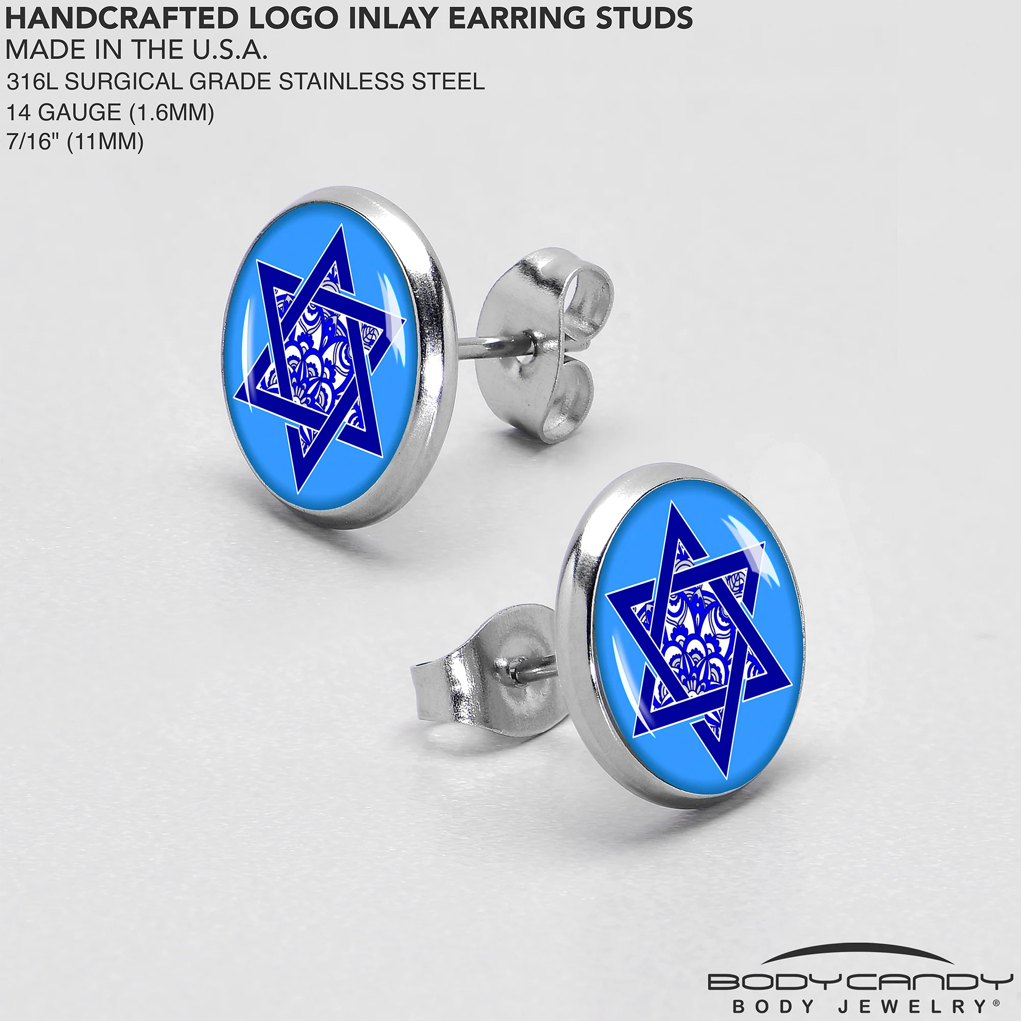 Floral Star of David Stud Earrings by Onyx O - Image 6