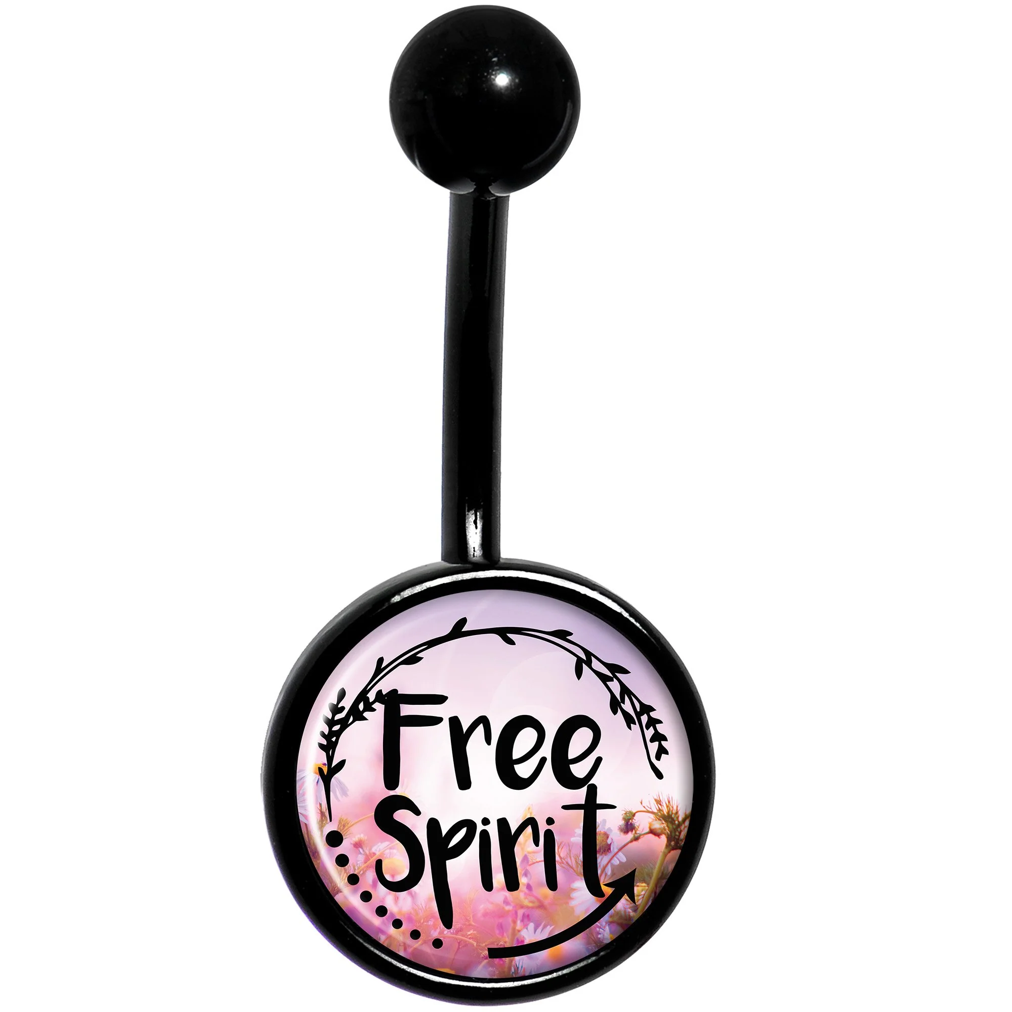 Free Spirit Black Belly Ring - Image 2