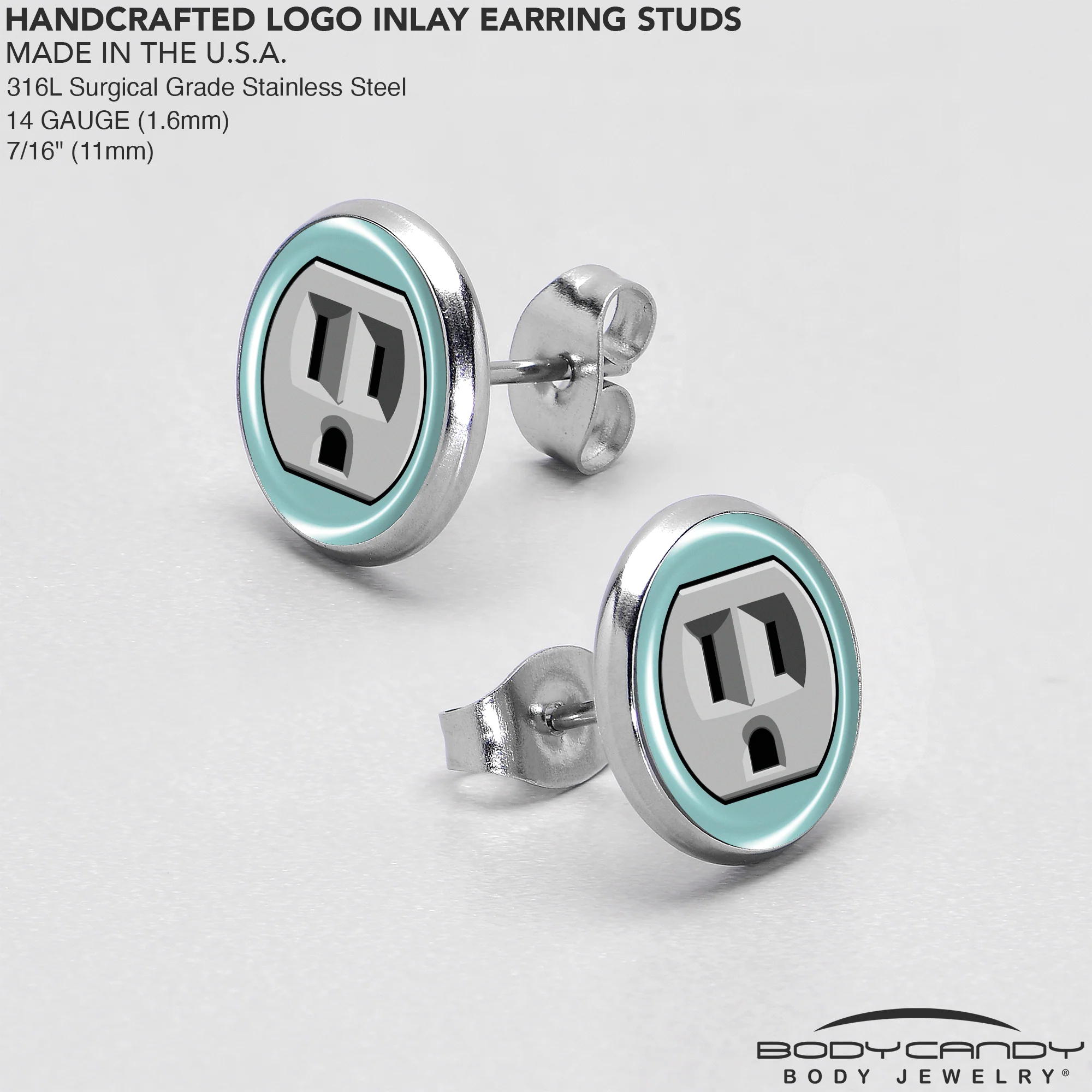 Frowning Plug Outlet Stud Earrings by Onyx O - Image 7