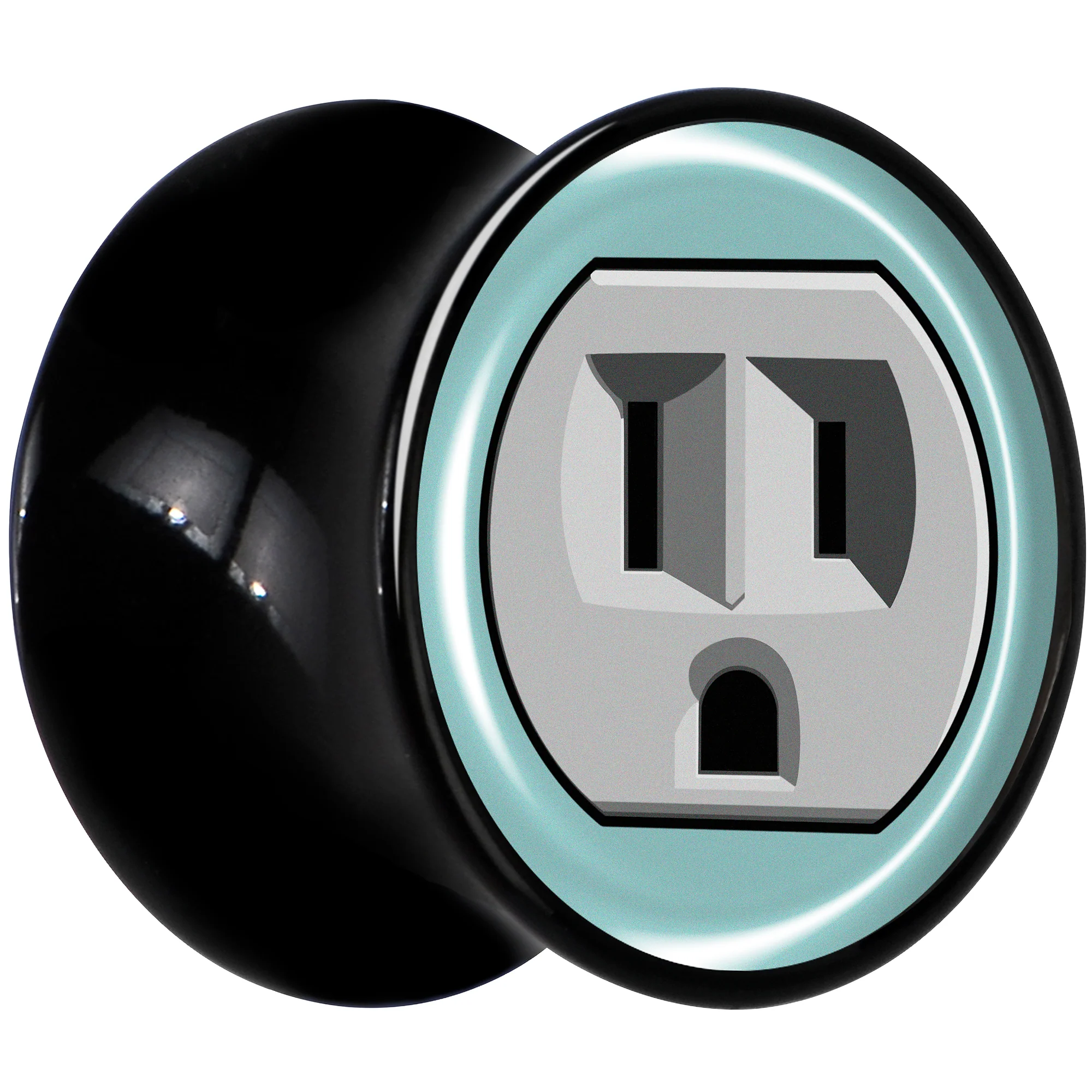 0G Frowning Plug OutletBlack Acrylic Saddle Plug Set by Onyx O - Image 3