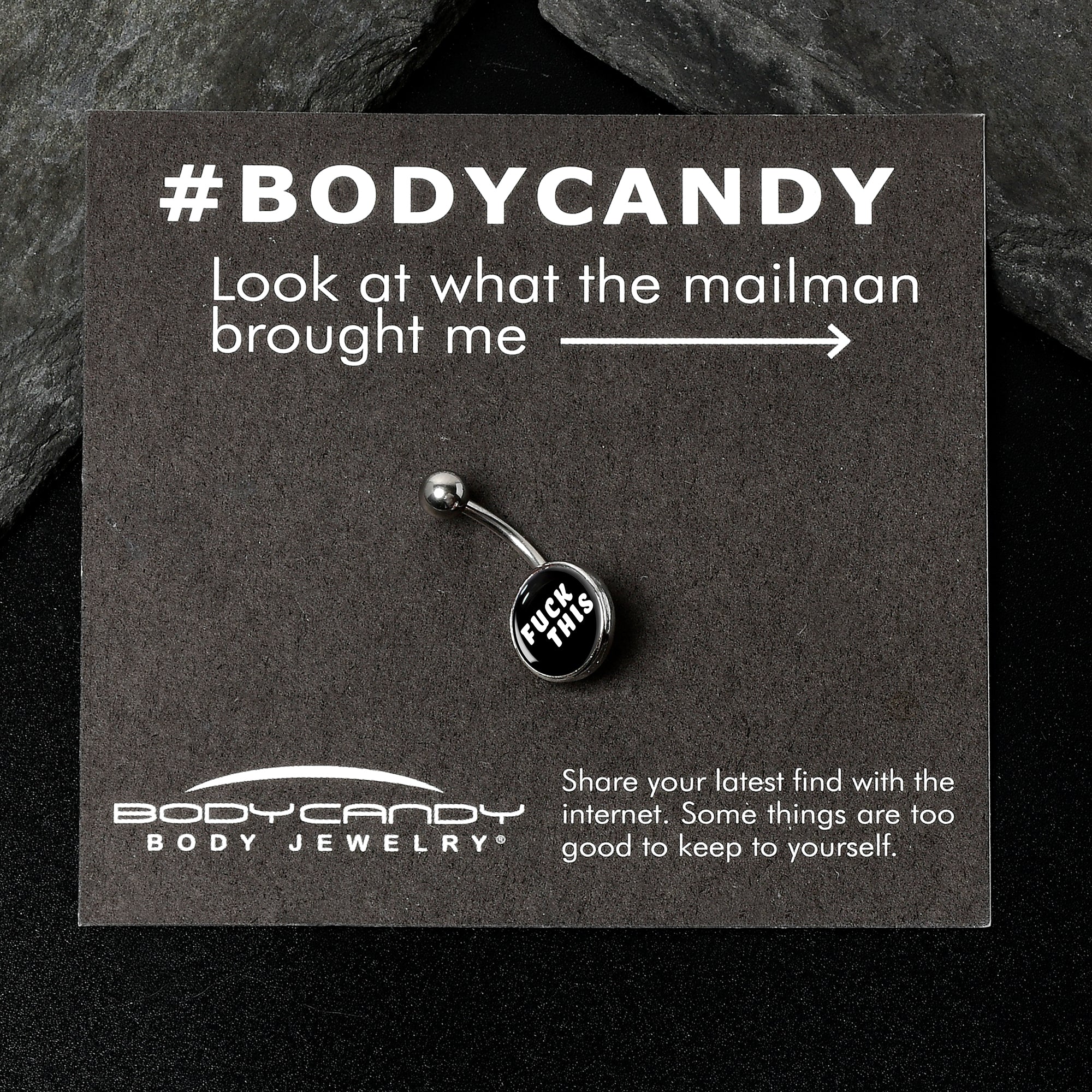 F*ck This Black White Belly Ring - Image 5
