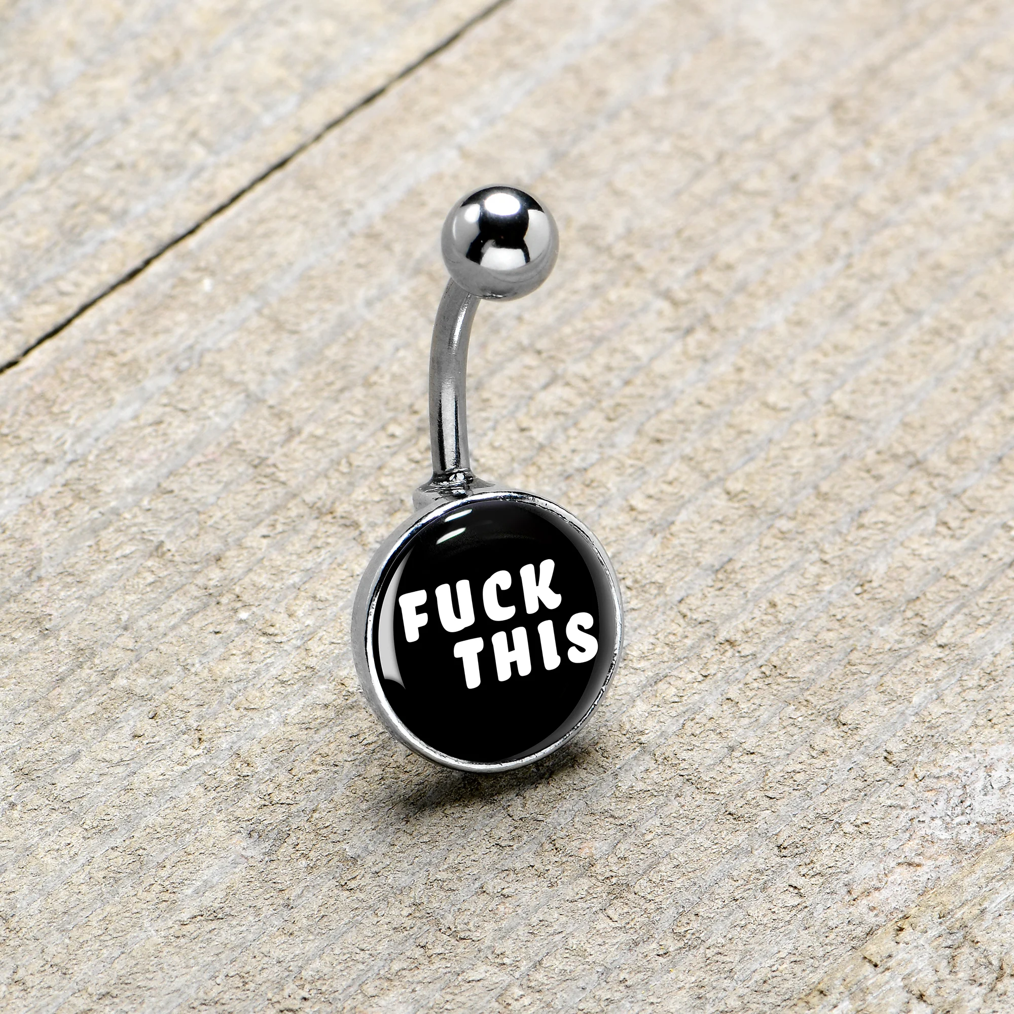 F*ck This Black White Belly Ring - Image 8