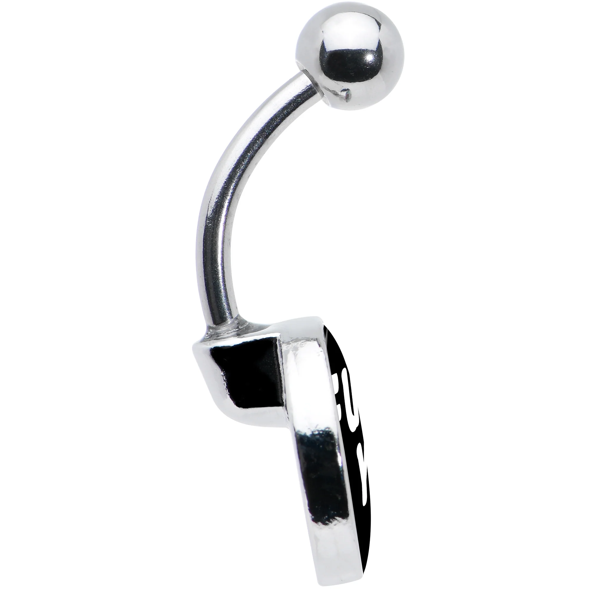 F*ck You Black White Belly Ring - Image 7