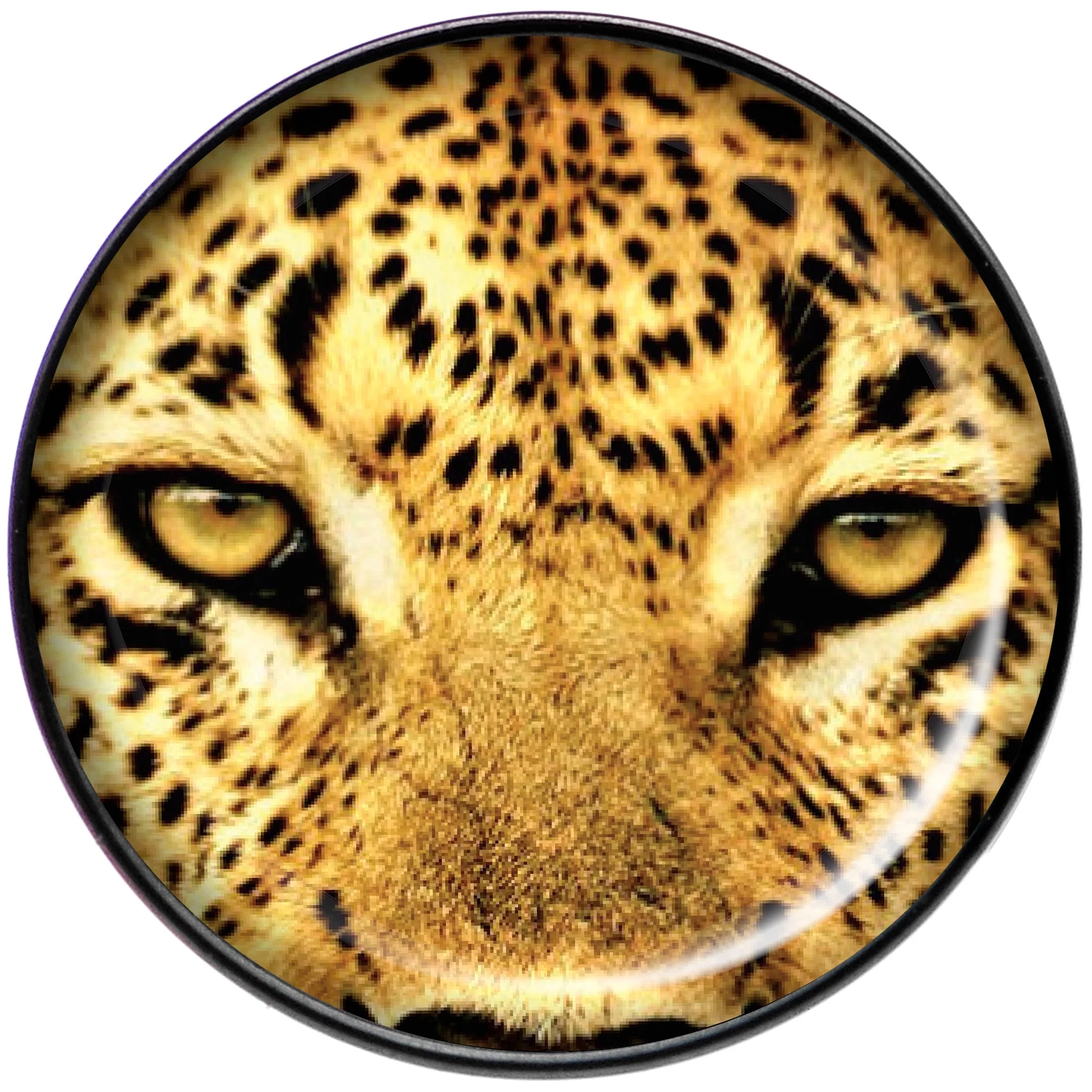 Full Color Leopard Eyes Black Barbell Tongue Ring - Image 2