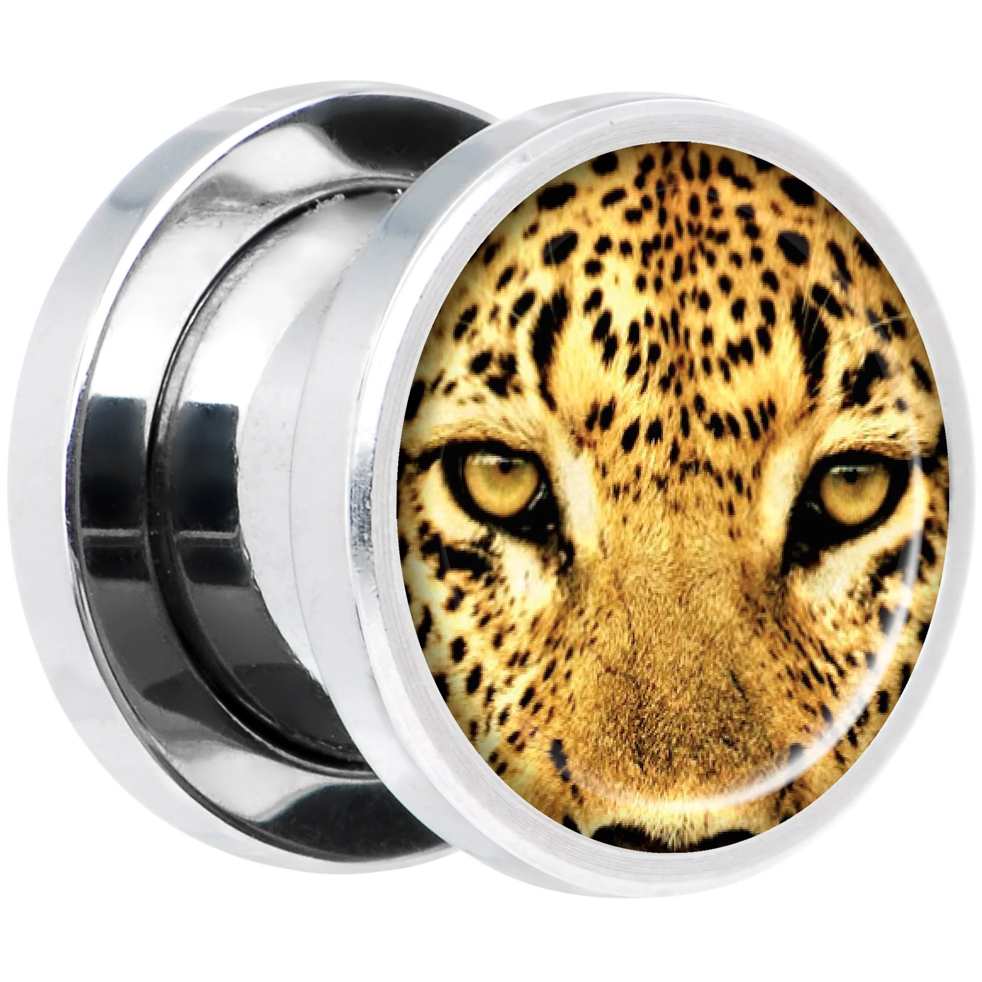Full Color Leopard Eyes Steel Screw Fit Plug Set 00G - Image 2