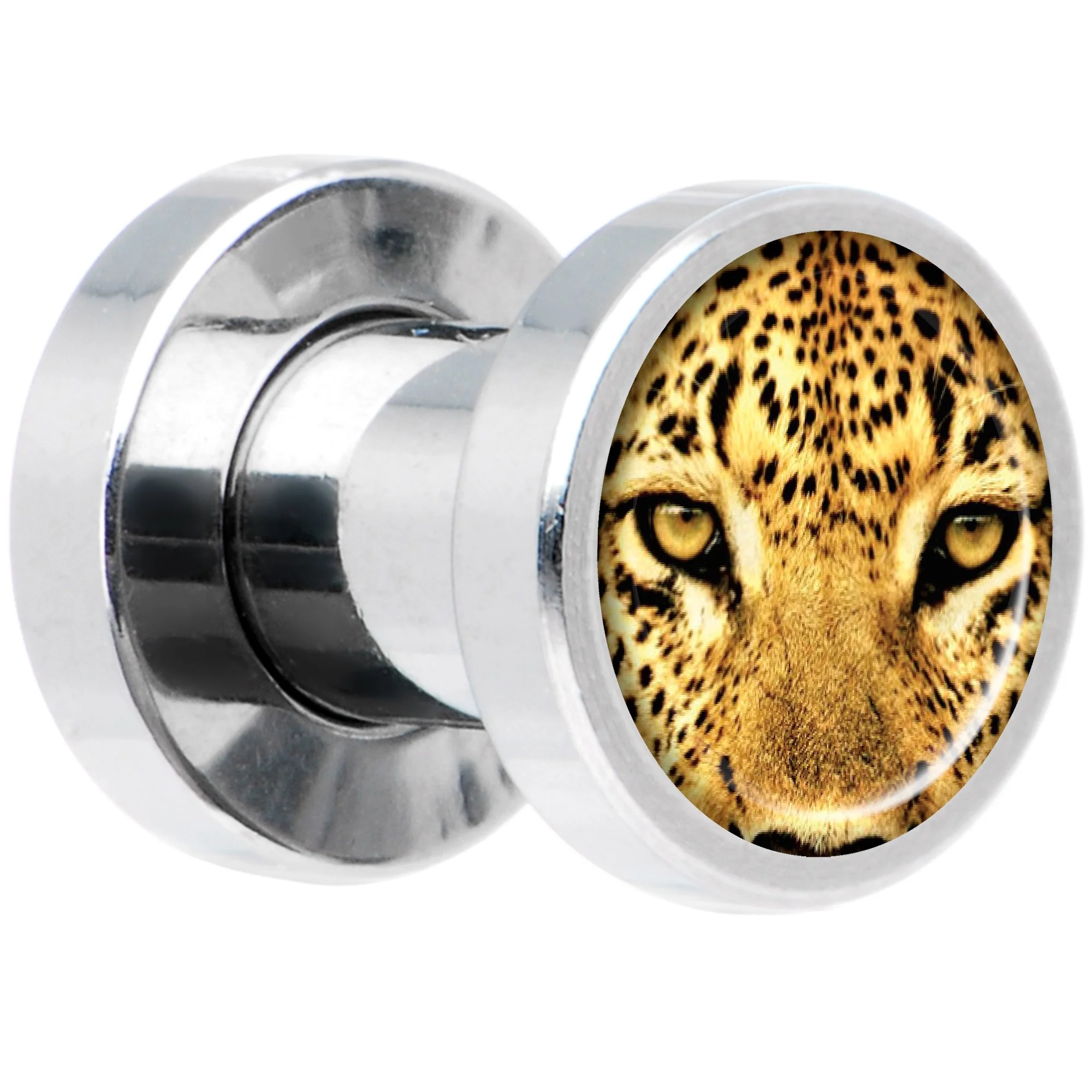 Full Color Leopard Eyes Steel Screw Fit Plug Set 4G - Image 2