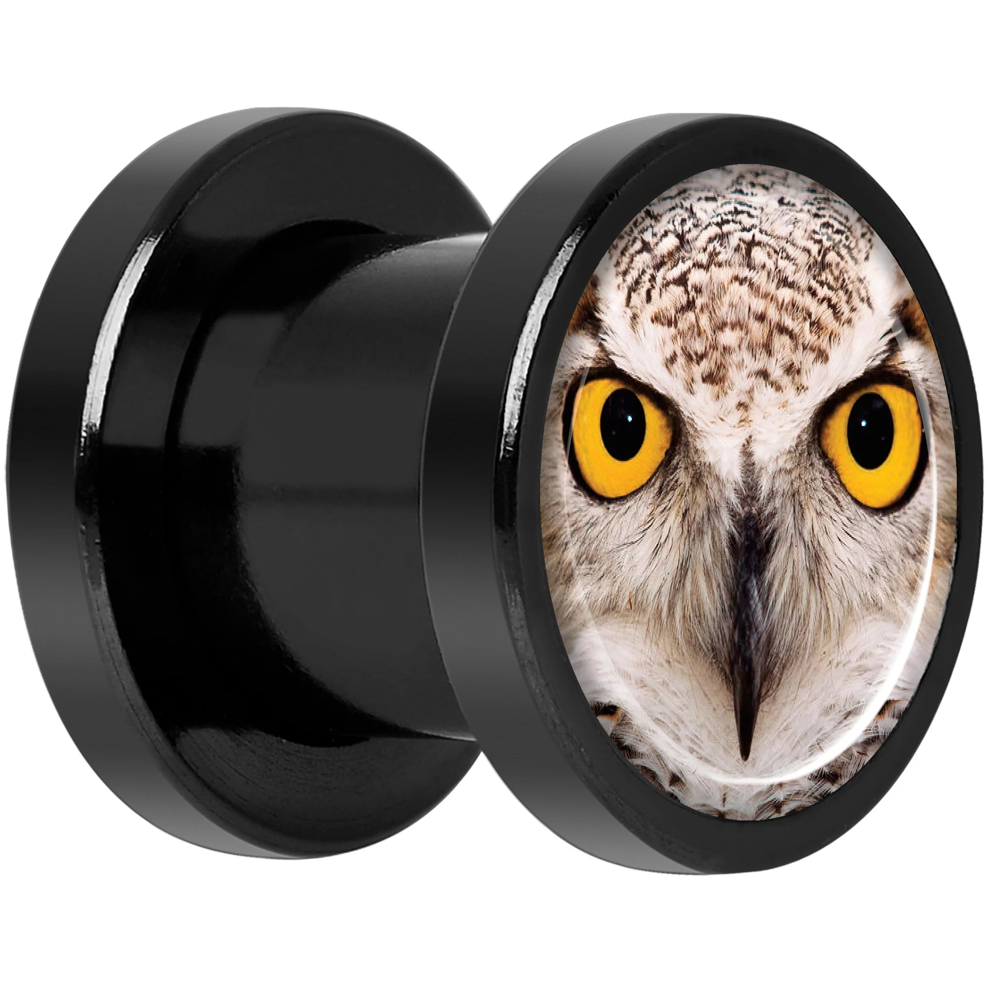Full Color Owl Black Anodized Screw Fit Plug Set 0G - Image 2