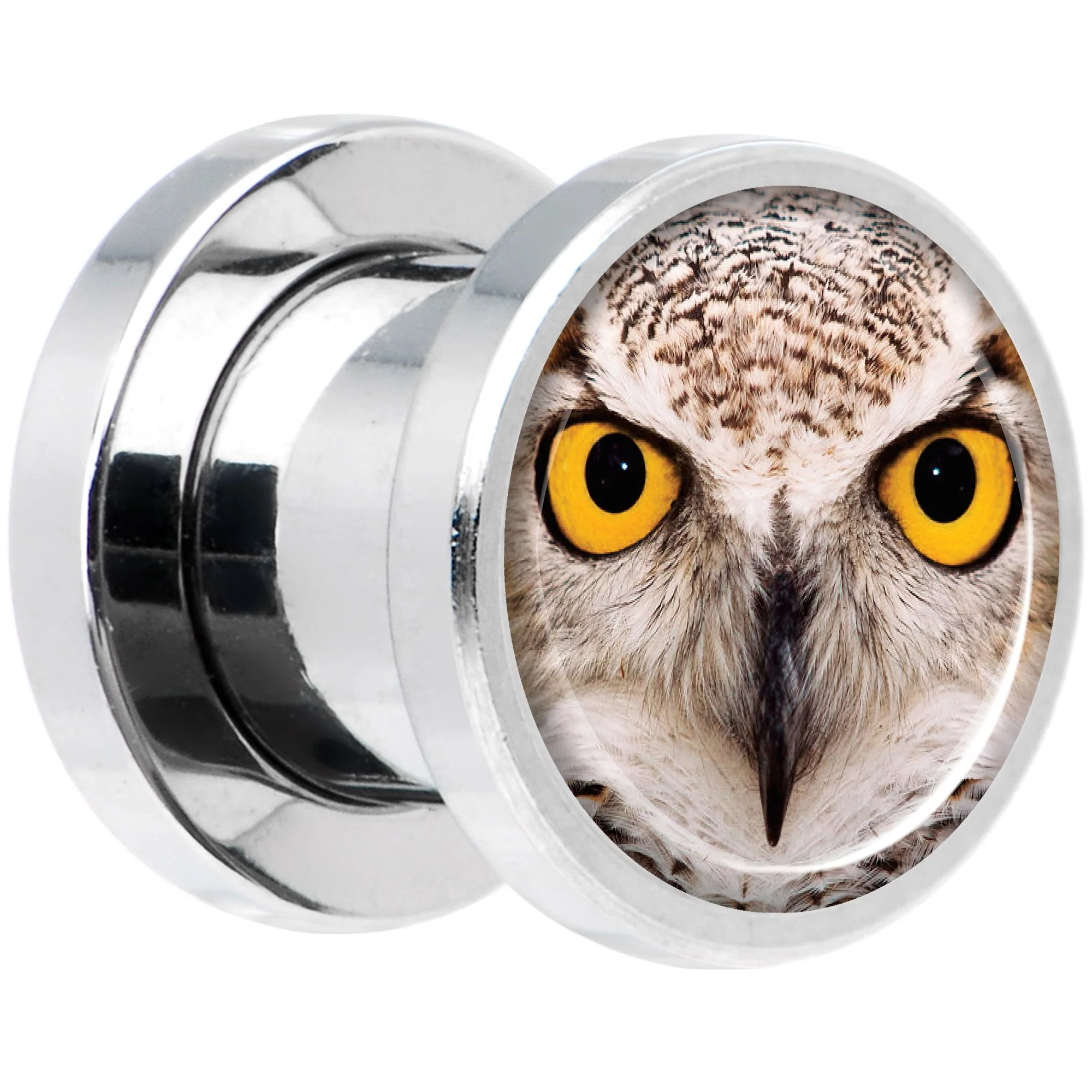 Full Color Owl Steel Screw Fit Plug Set 0G - Image 2