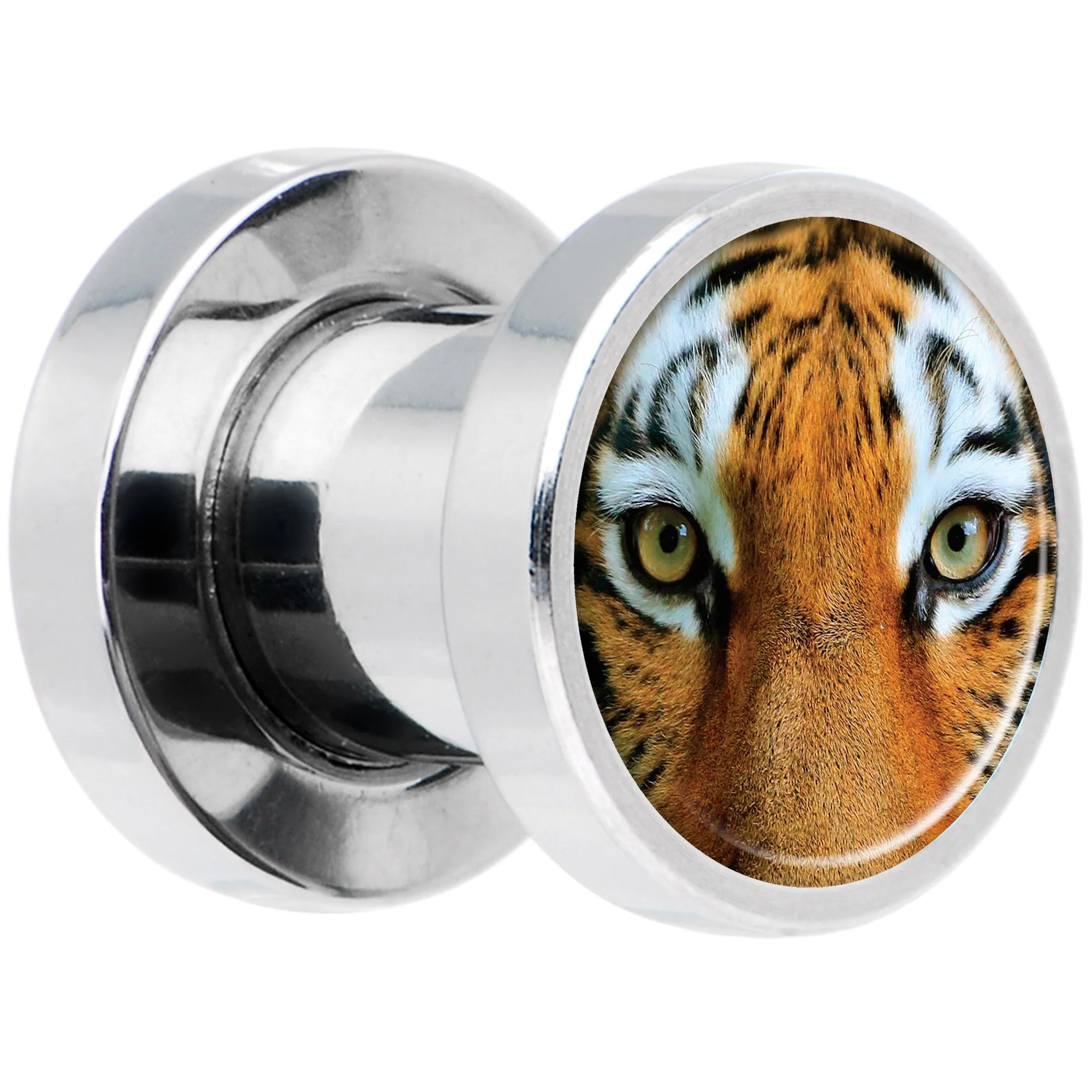 Full Color Tiger Eyes Steel Screw Fit Plug Set 2G - Image 2