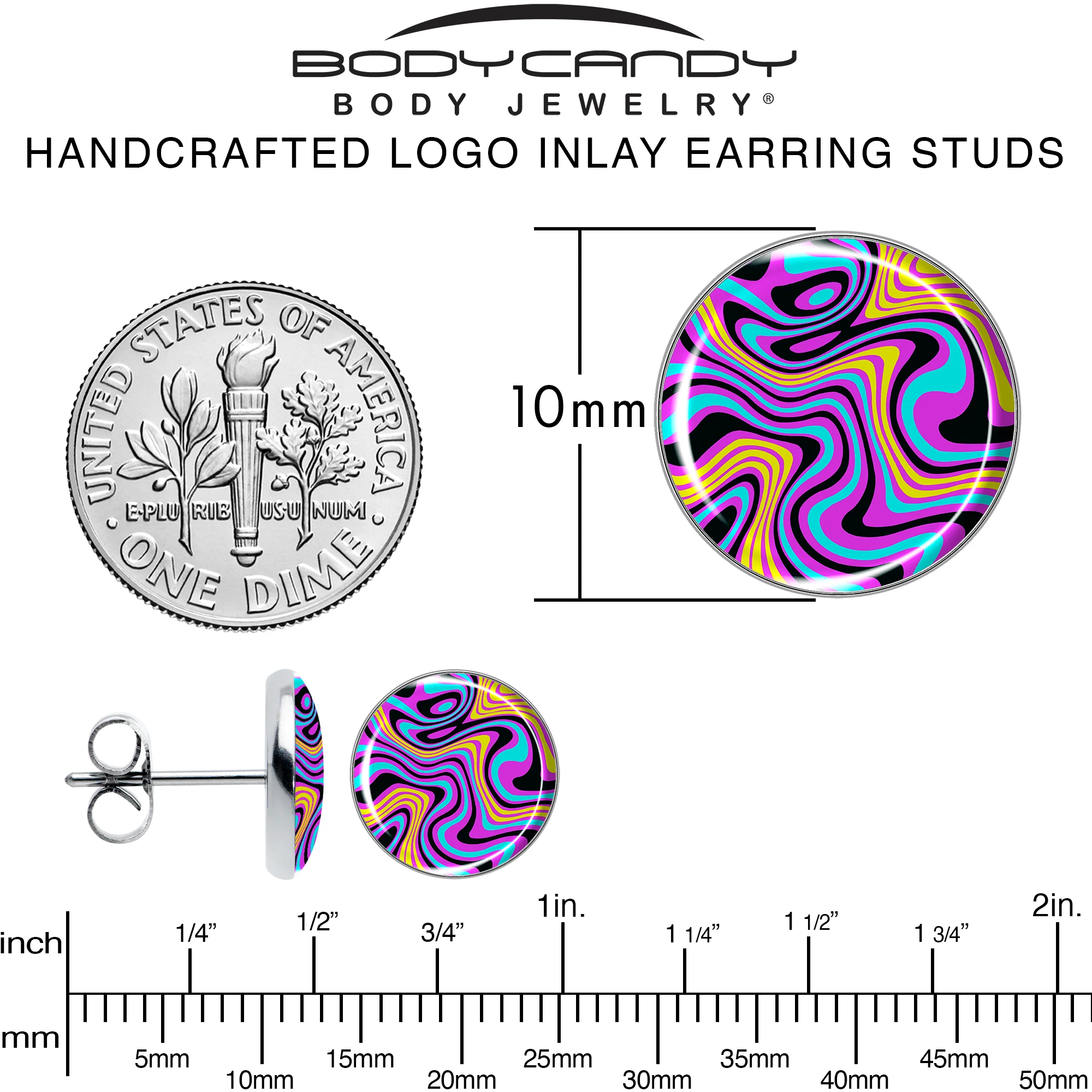 Funky Swirls Stud Earrings by Onyx O - Image 6