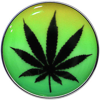 Ganja Leaf Glow in the Dark Logo Stainless Steel Barbell Tongue Ring - Image 4