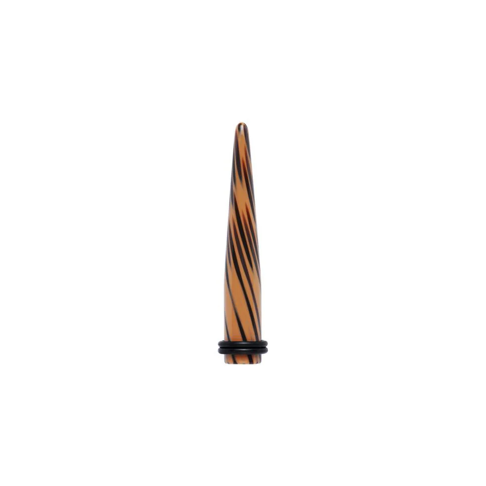 Black Brown Animal Print Acrylic Taper 2G to 00G - Image 3