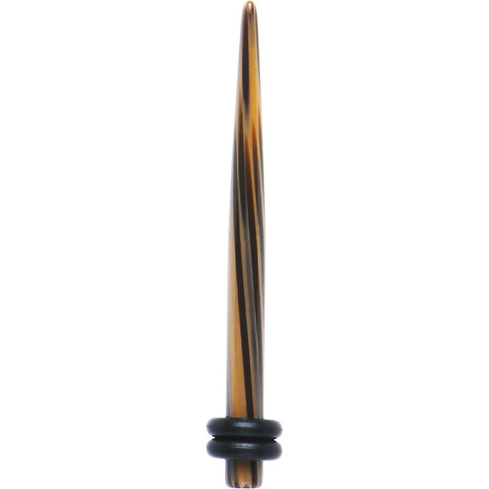 Black Brown Animal Print Acrylic Taper 2G to 00G - Image 4