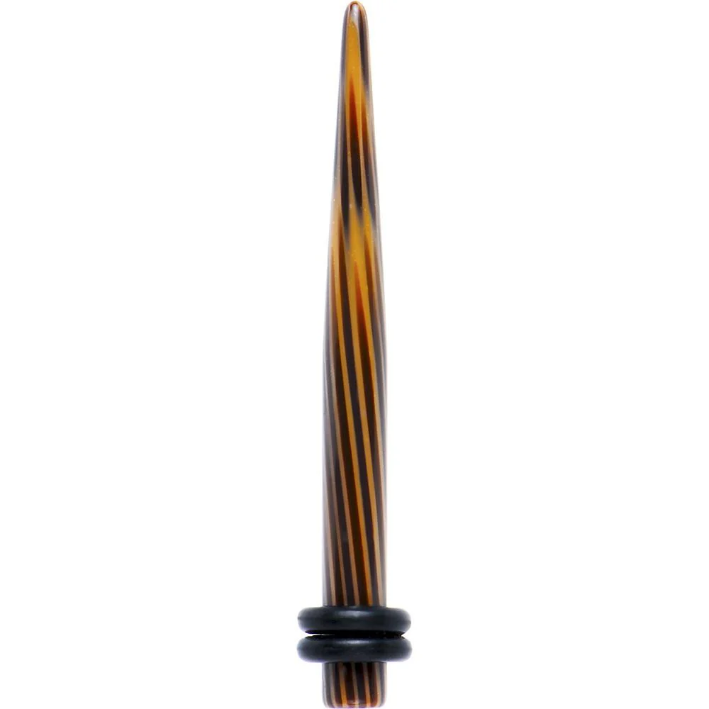 Black Brown Animal Print Acrylic Taper 2G to 00G - Image 5