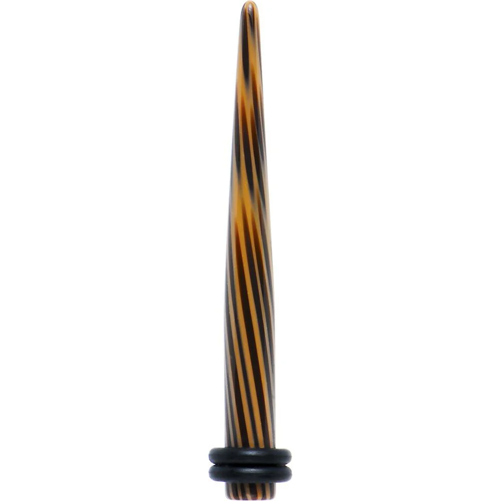 Black Brown Animal Print Acrylic Taper 2G to 00G - Image 6