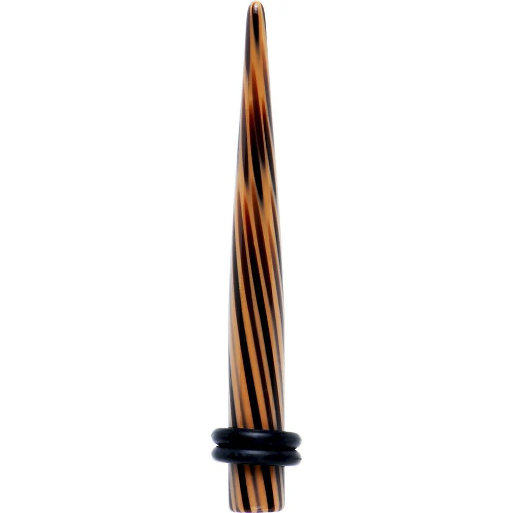Black Brown Animal Print Acrylic Taper 2G to 00G - Image 7