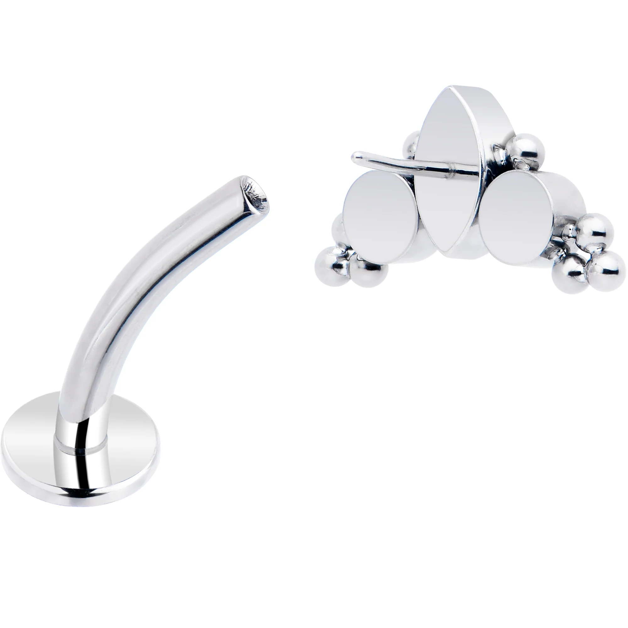 Gem Trio Titanium Push In Threadless Floating Belly Ring - Image 4