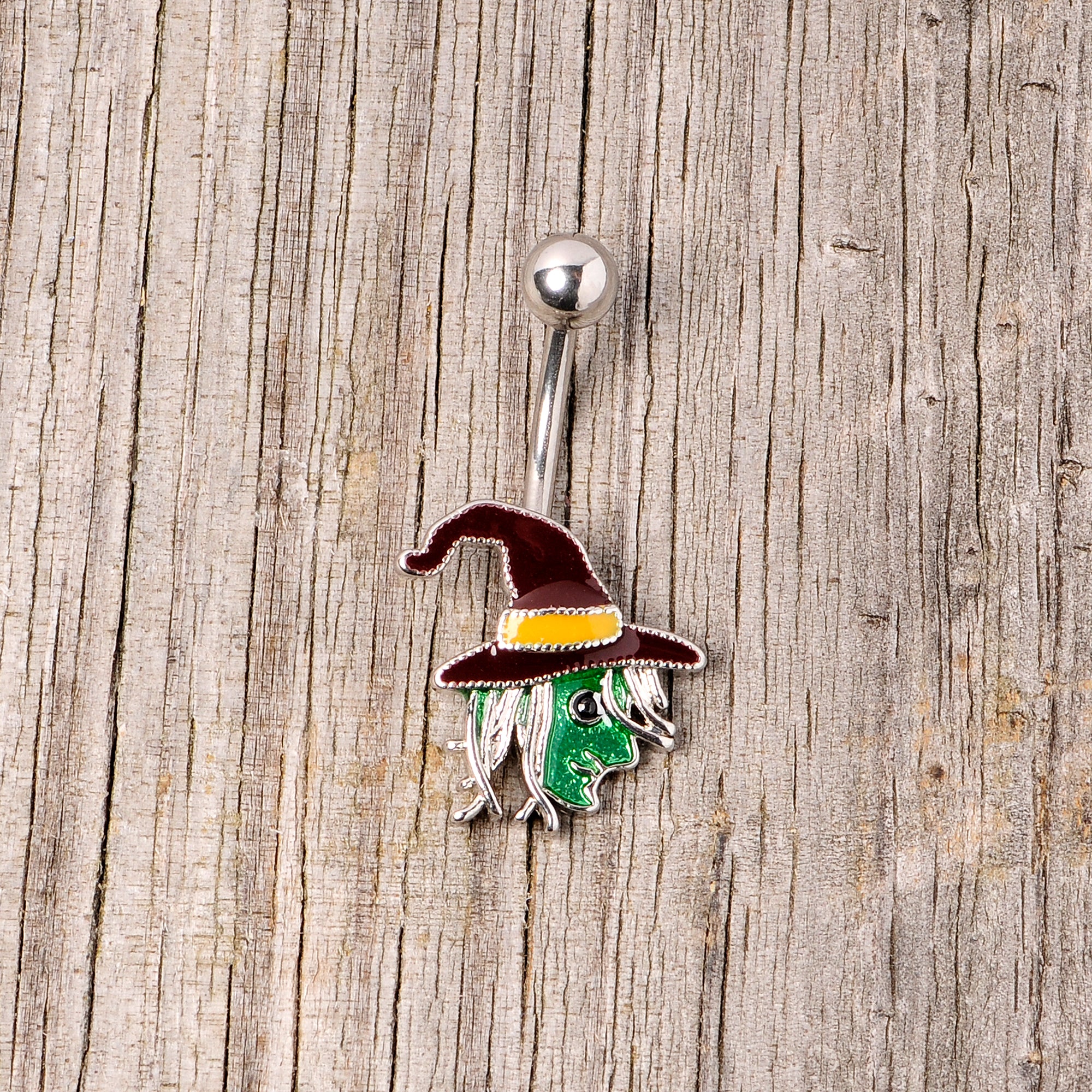 Ghastly Green Woods Witch Halloween Belly Ring - Image 5