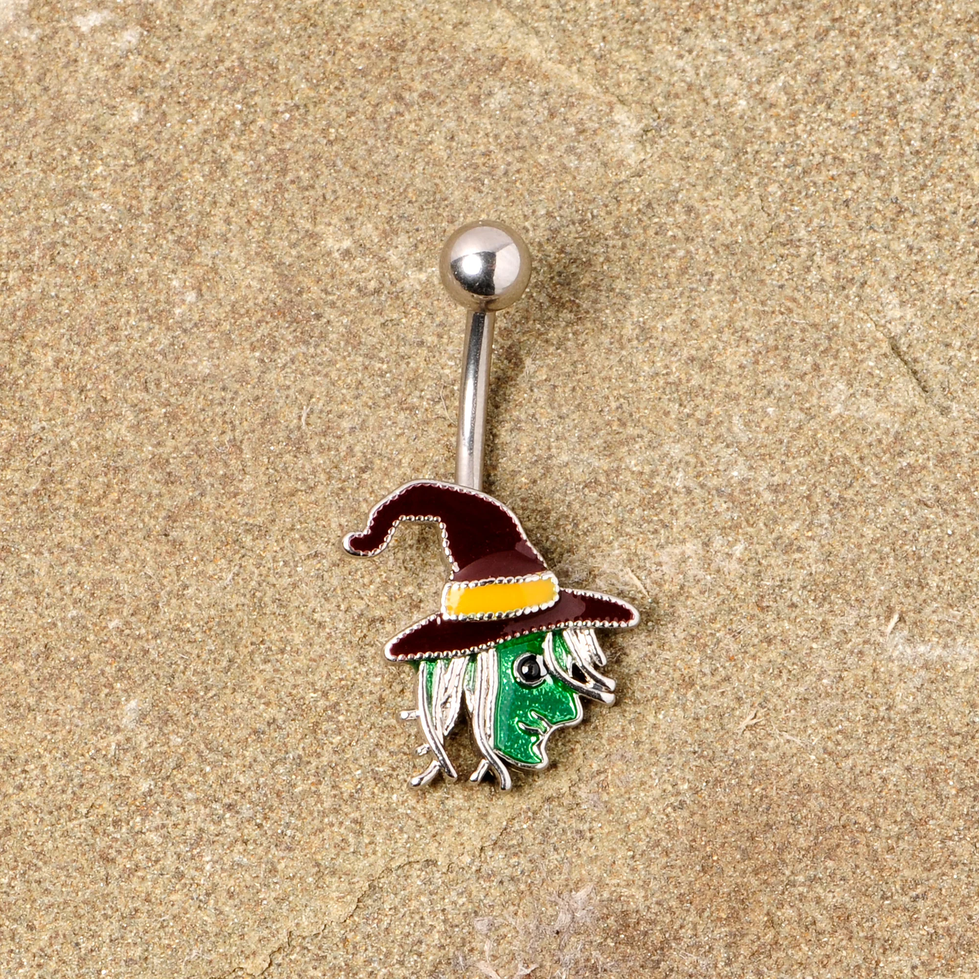 Ghastly Green Woods Witch Halloween Belly Ring - Image 6