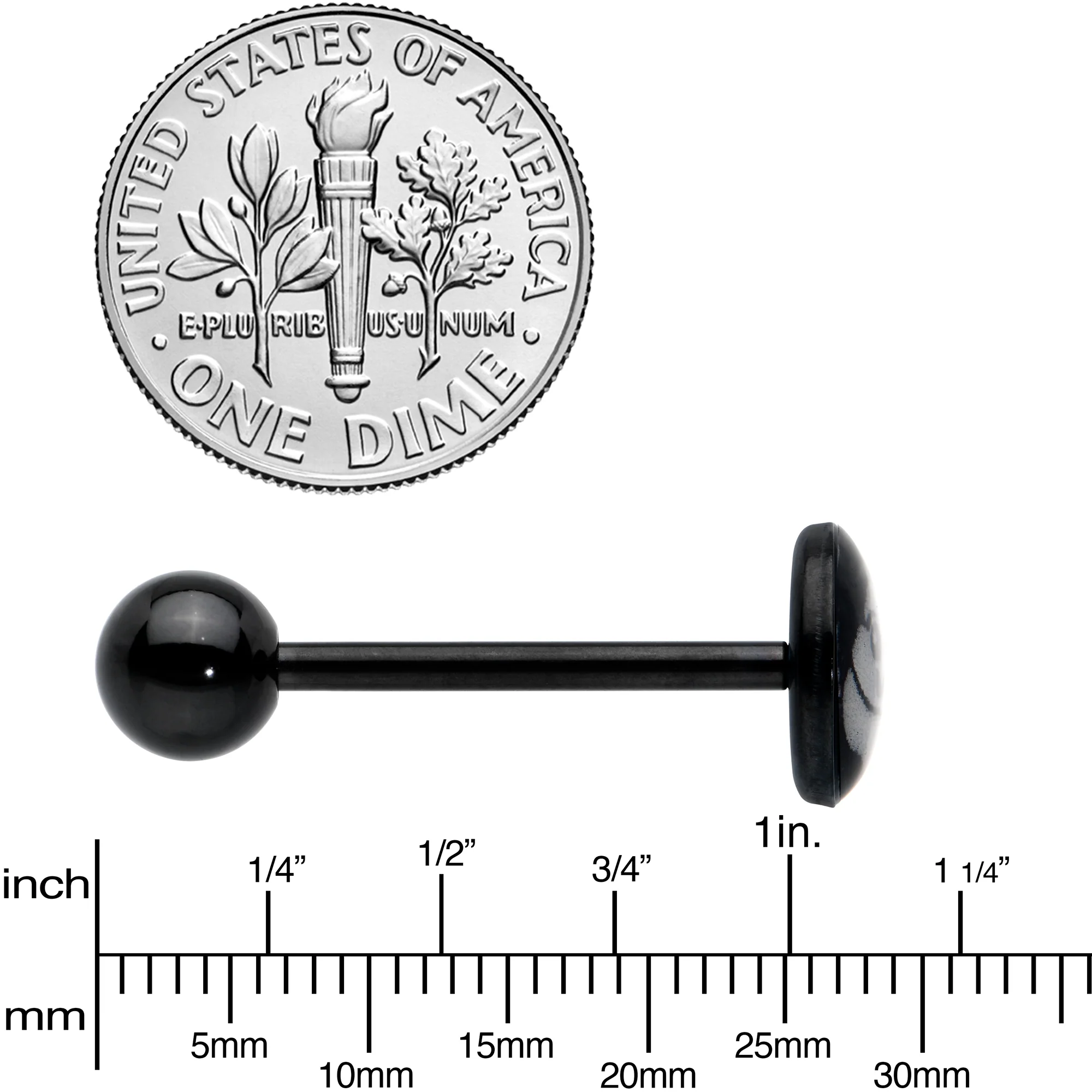 Glow in the Dark Black Anodized Poop Barbell Tongue Ring by Onyx O - Image 4