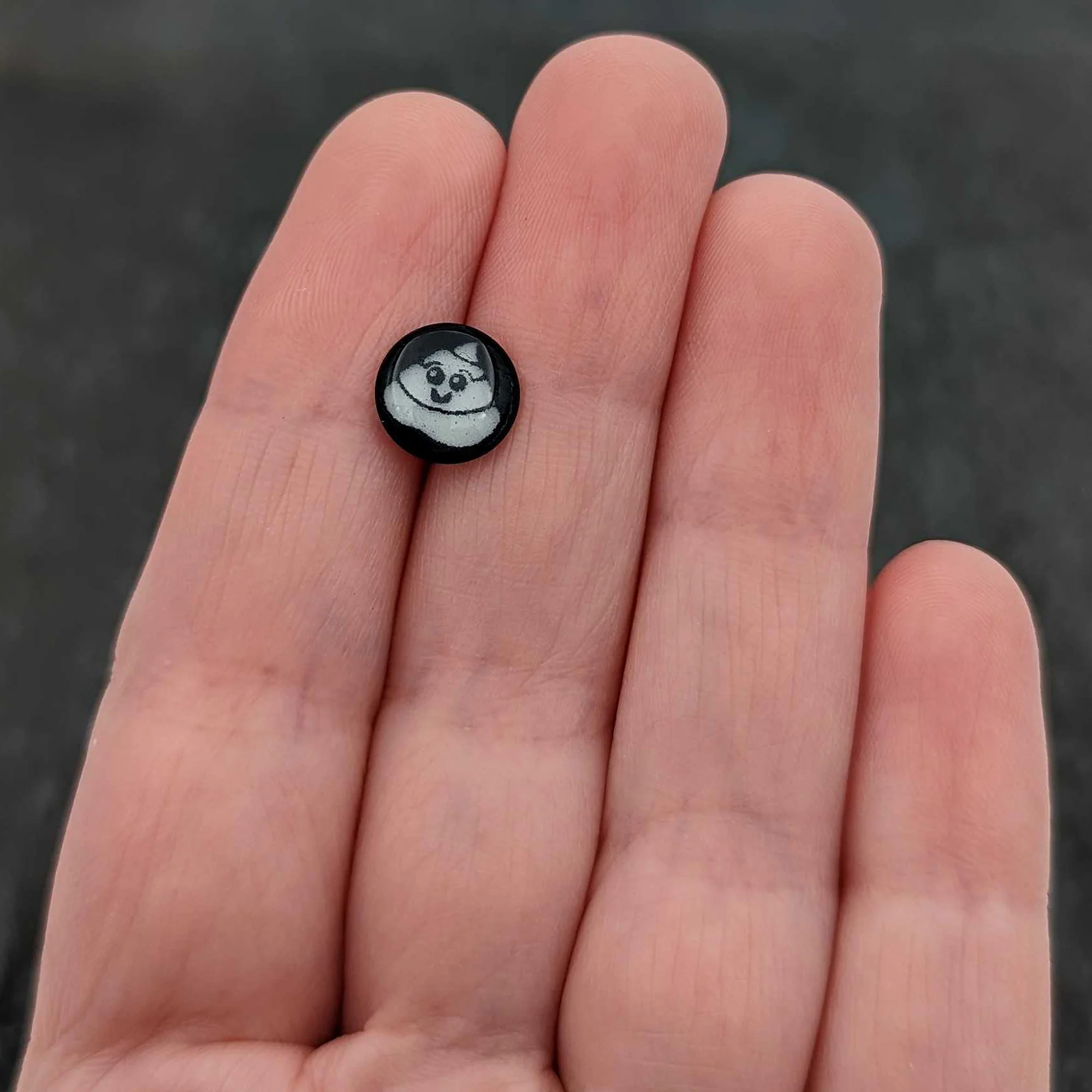 Glow in the Dark Black Anodized Poop Barbell Tongue Ring by Onyx O - Image 7