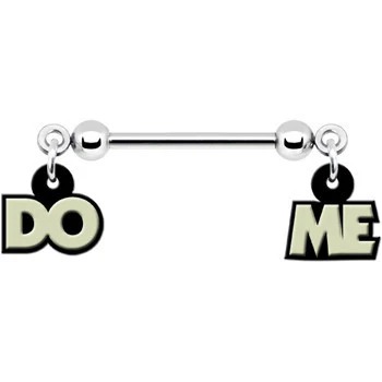 14G 5/8 Glow in the Dark Do Me Nipple Ring Set - Image 3