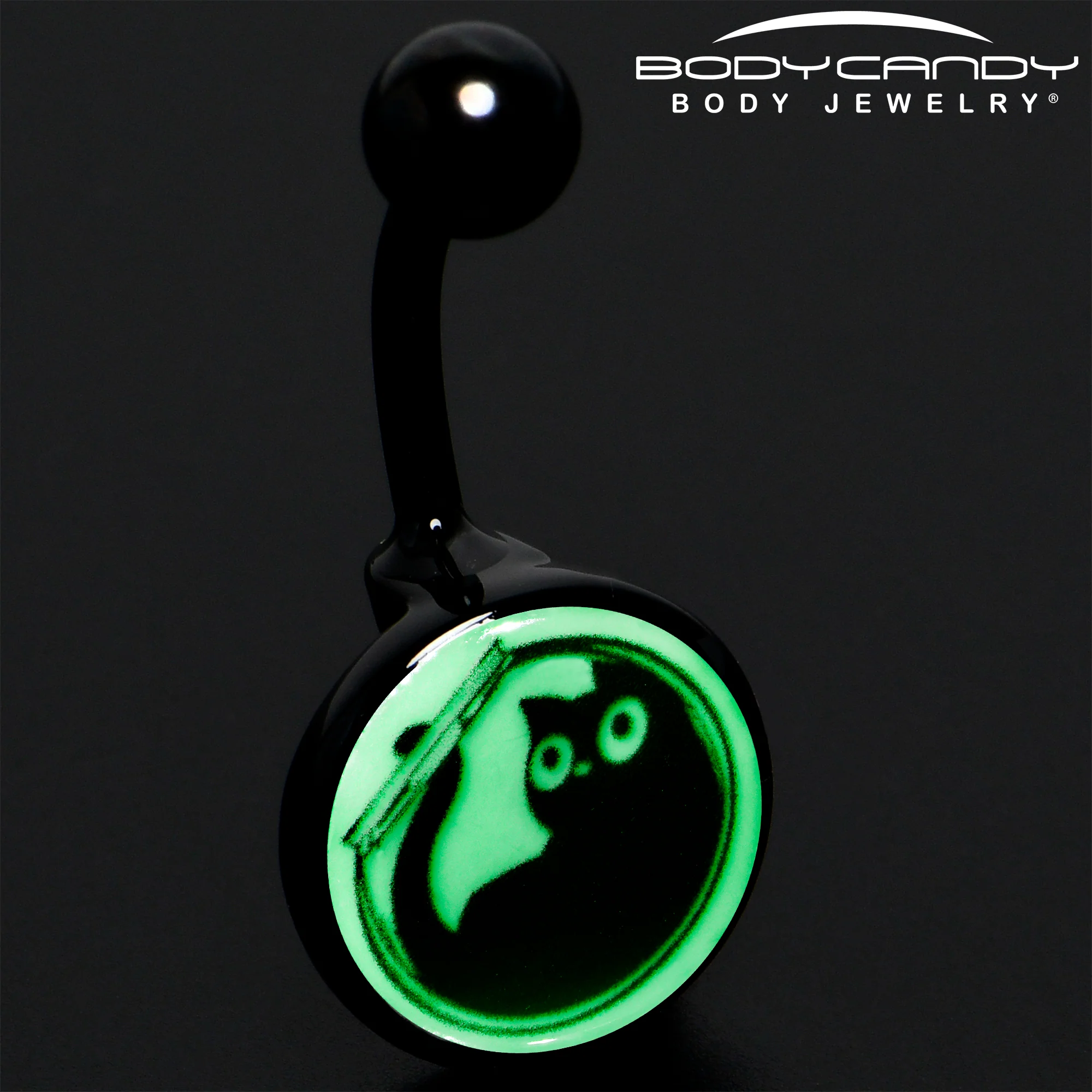 Glow in the Dark Fishbowl Kitty Cat Belly Ring by Onyx O - Image 6