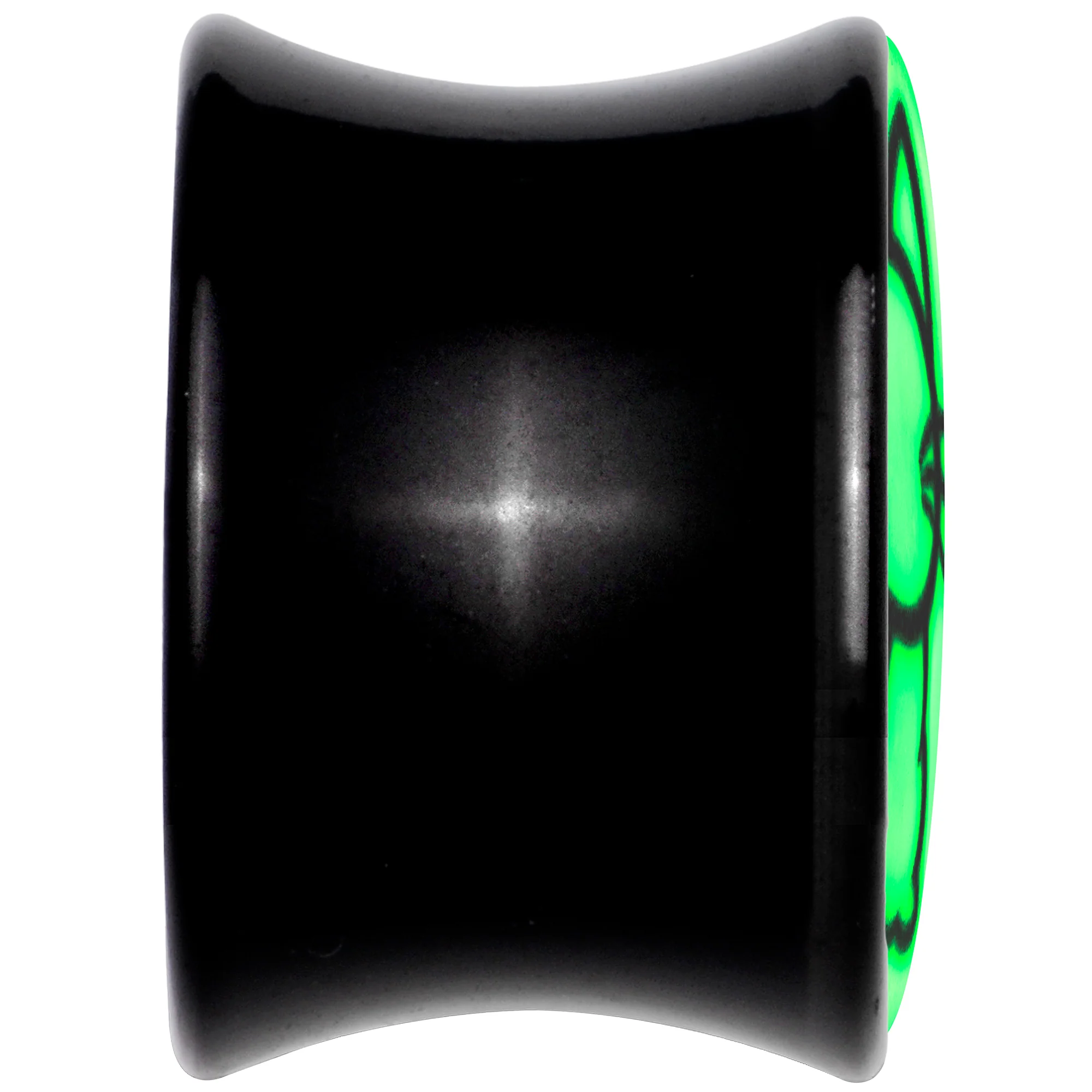 Glow in the Dark Kitty Cat Black Acrylic Saddle Plug Set 8mm to 20mm by Onyx O - Image 6