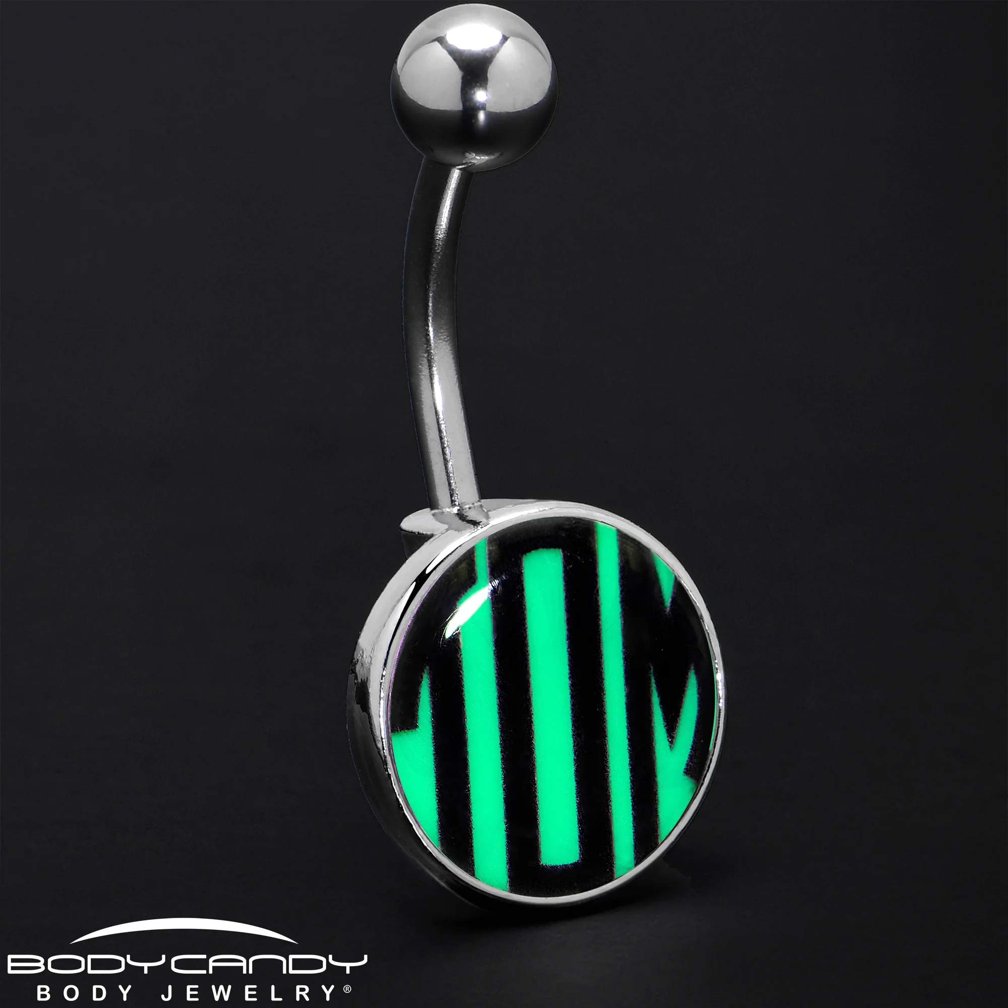 Custom Glow in the Dark Logo Personalized Initial Belly Ring - Image 10