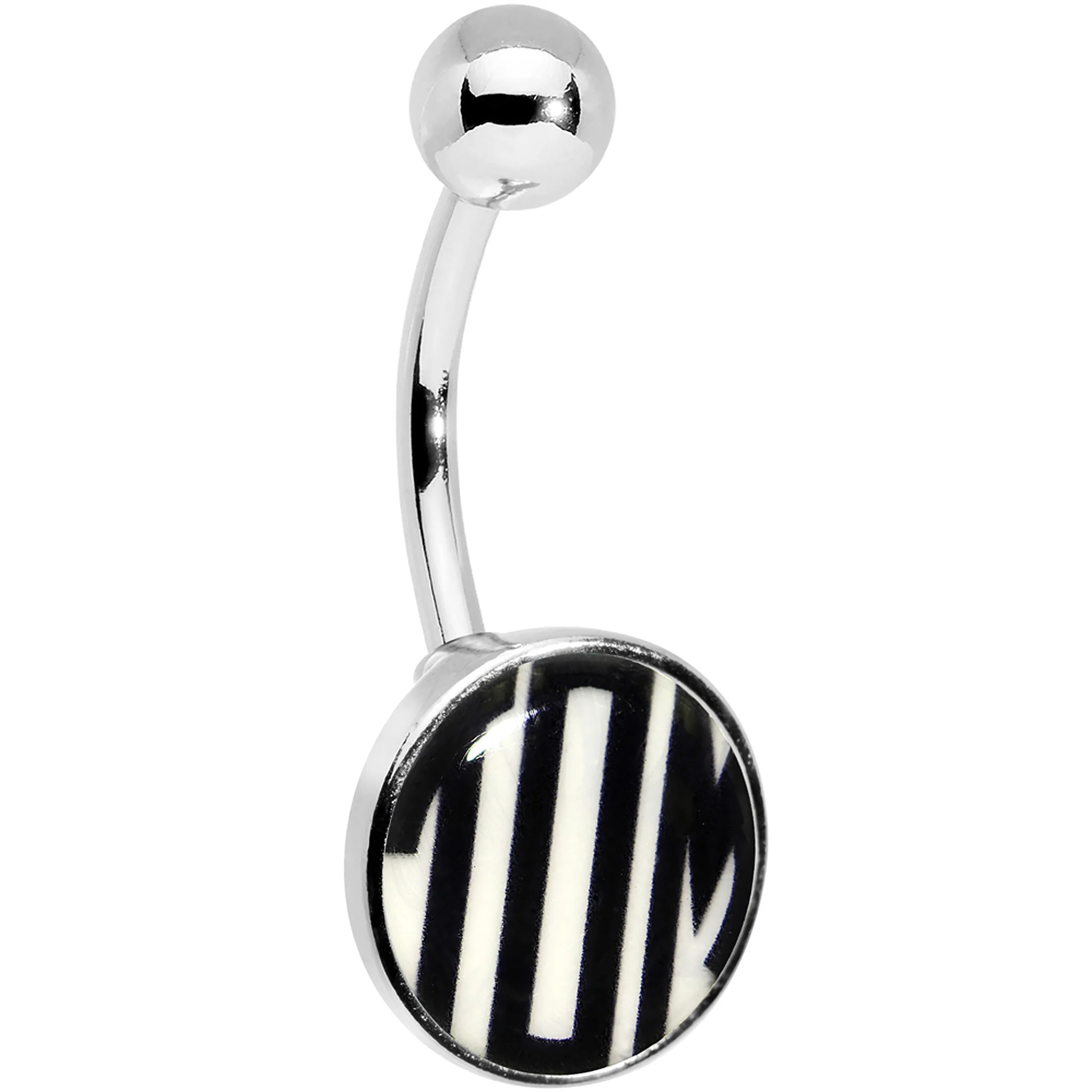 Custom Glow in the Dark Logo Personalized Initial Belly Ring - Image 6