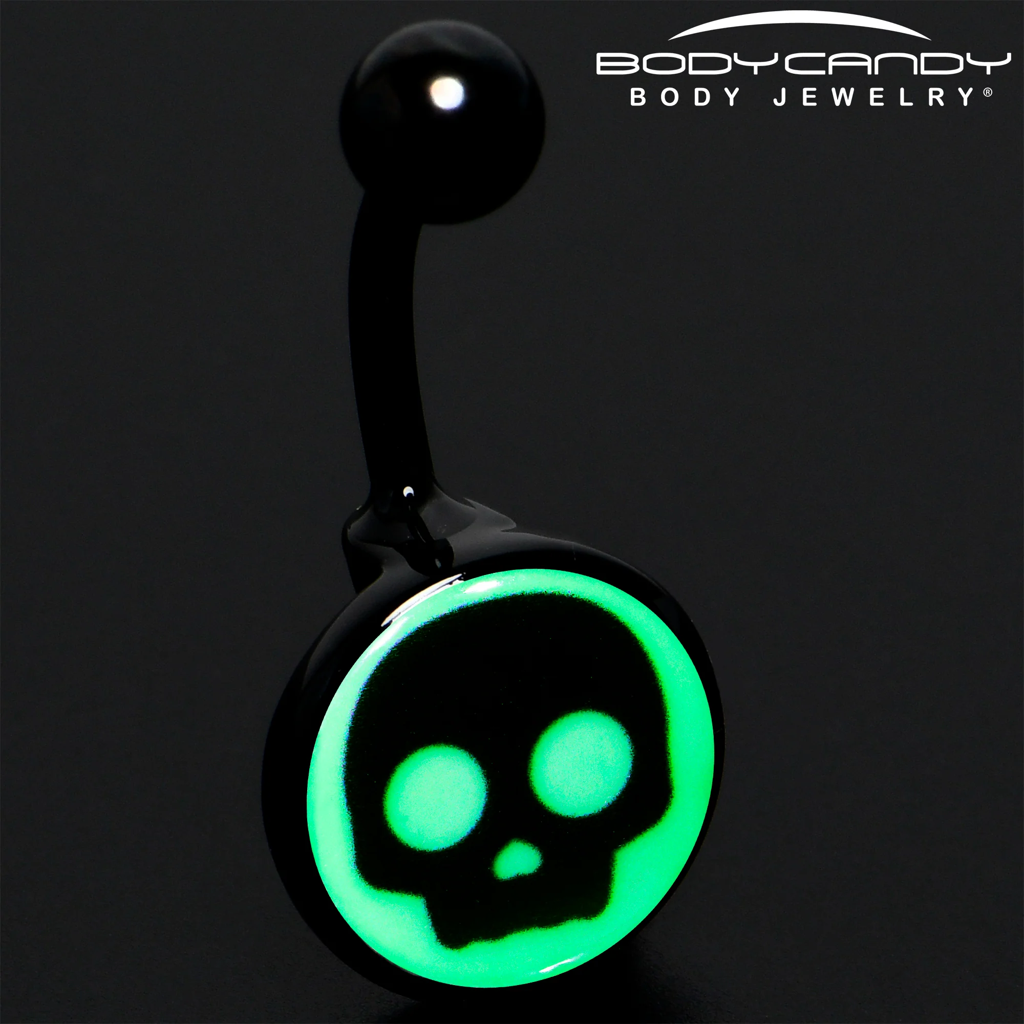 Glow in the Dark Simple Skull Belly Ring by Onyx O - Image 6
