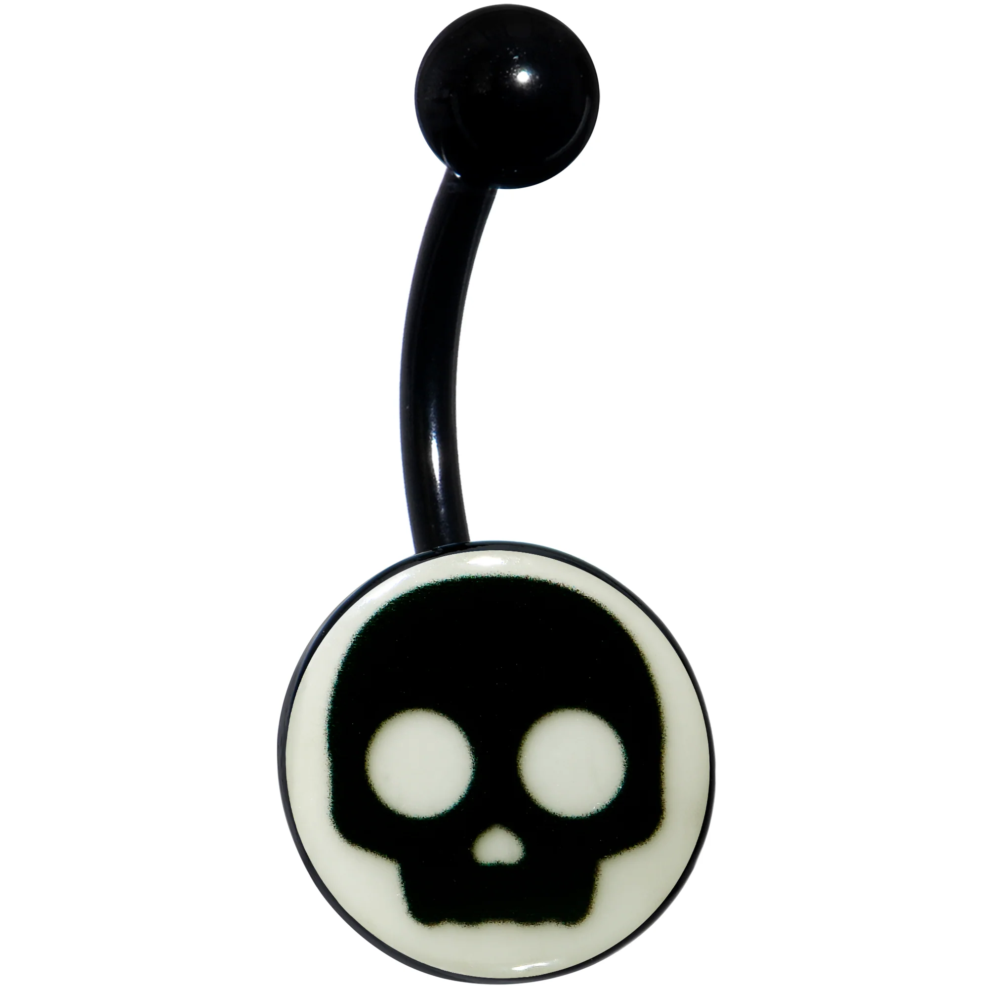 Glow in the Dark Simple Skull Belly Ring by Onyx O - Image 9