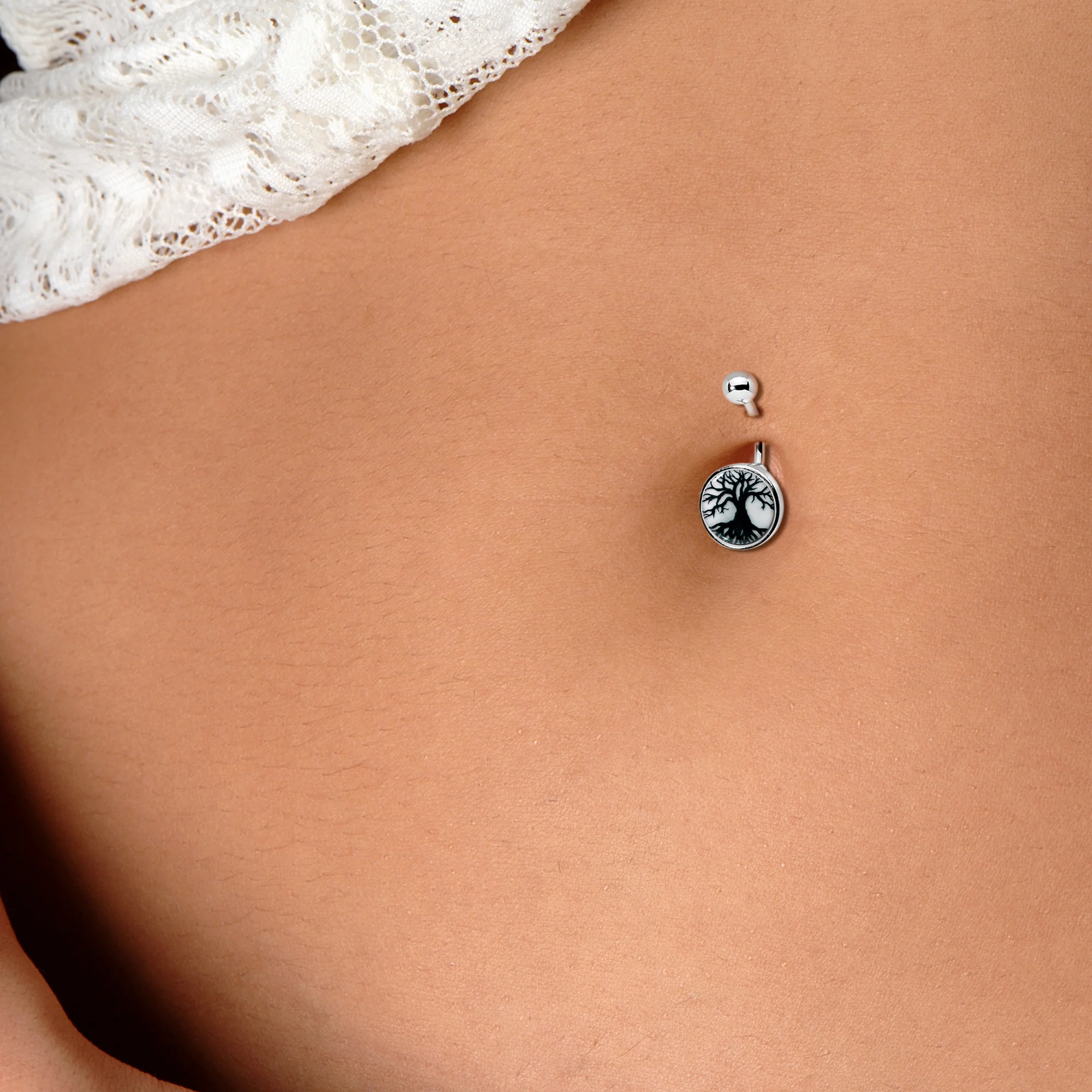 Glow in the Dark Tree of Life Belly Ring by Onyx O - Image 3