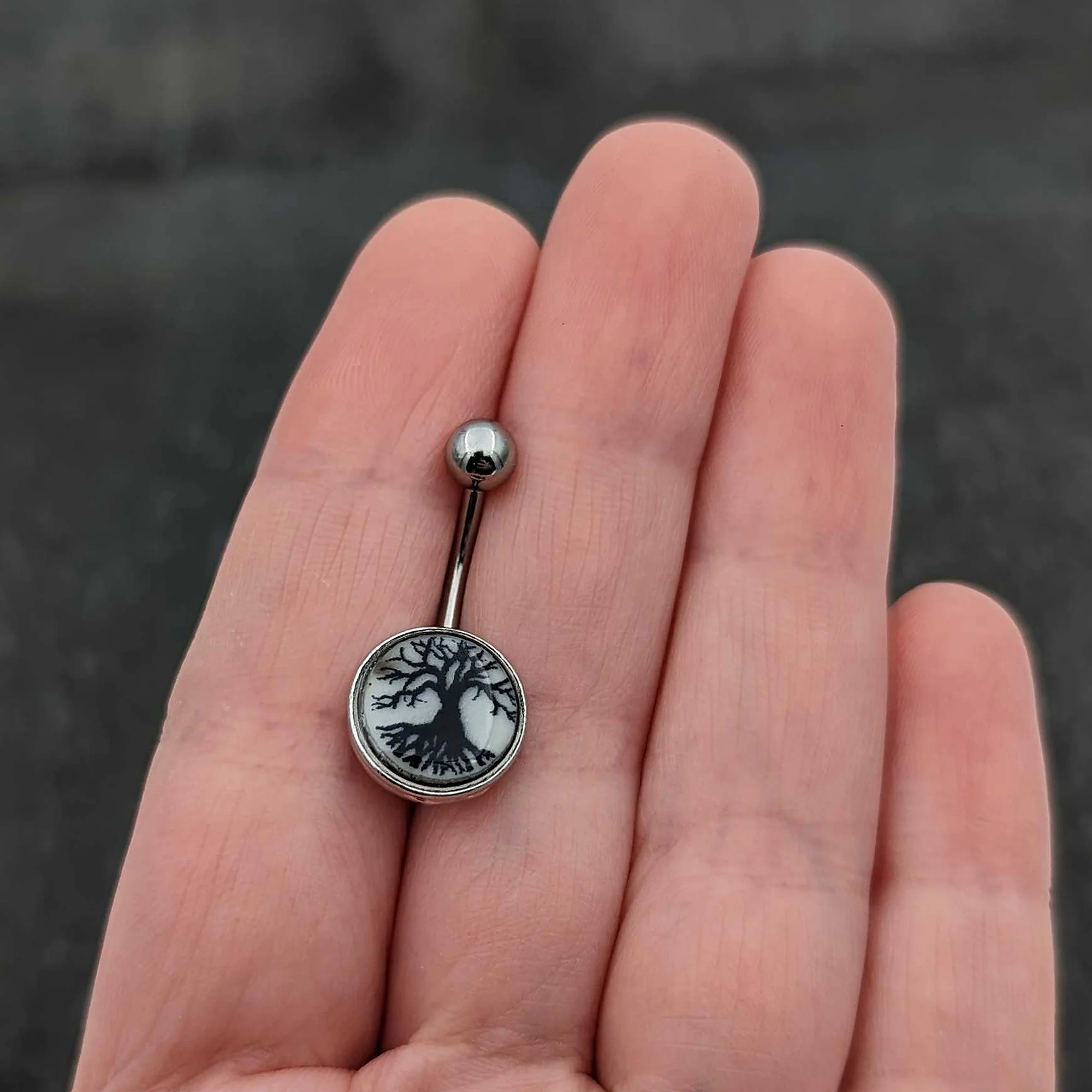 Glow in the Dark Tree of Life Belly Ring by Onyx O - Image 5