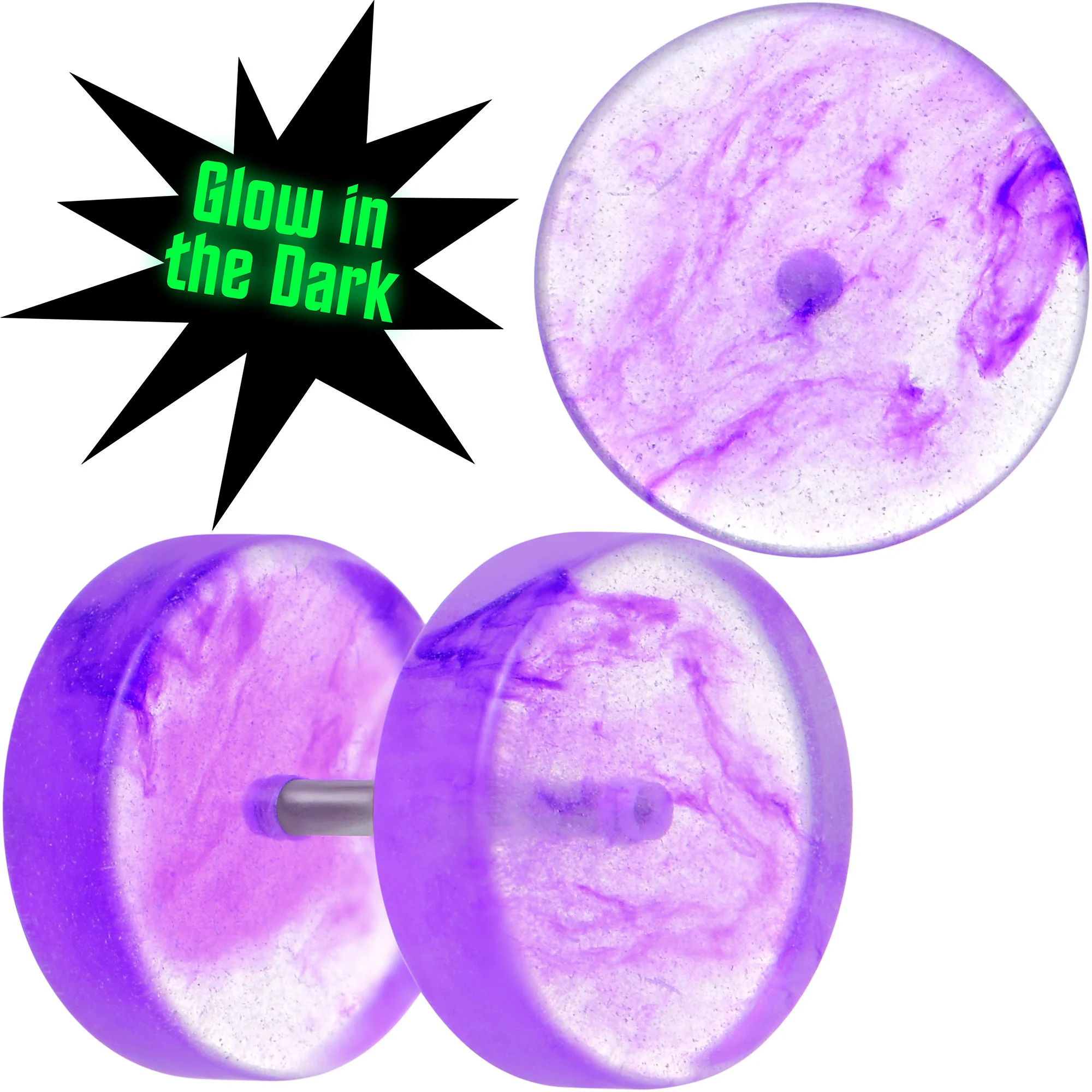 Glow in the Dark Two Tone Cheater Plug Set - Image 8