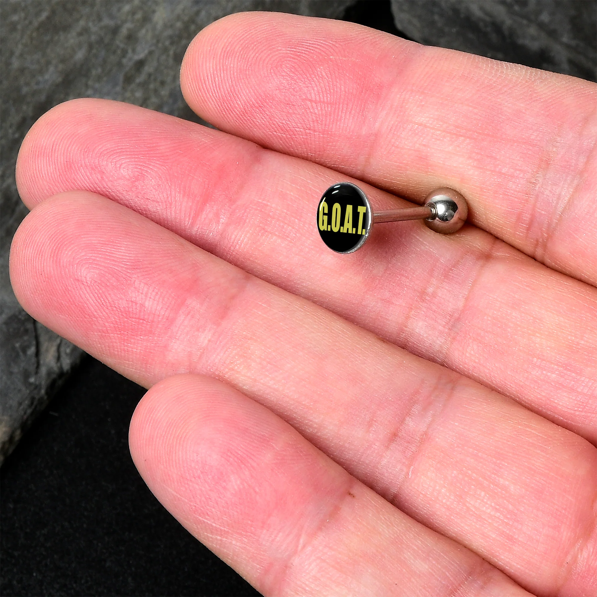 G.O.A.T. Barbell Tongue Ring by Onyx O - Image 2