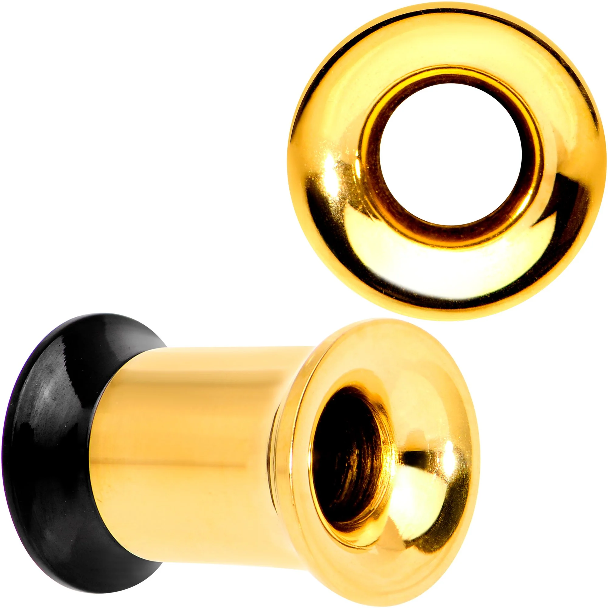 Gold PVD Black Two Tone Screw Fit Tunnel Plug Set 3mm to 16mm - Image 10
