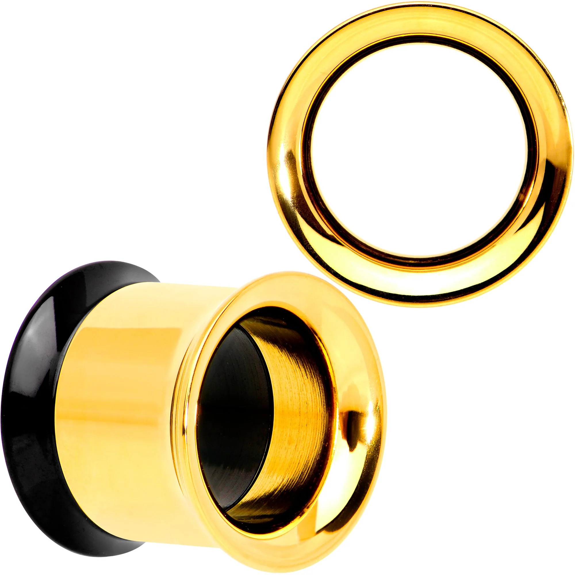 Gold PVD Black Two Tone Screw Fit Tunnel Plug Set 3mm to 16mm - Image 11