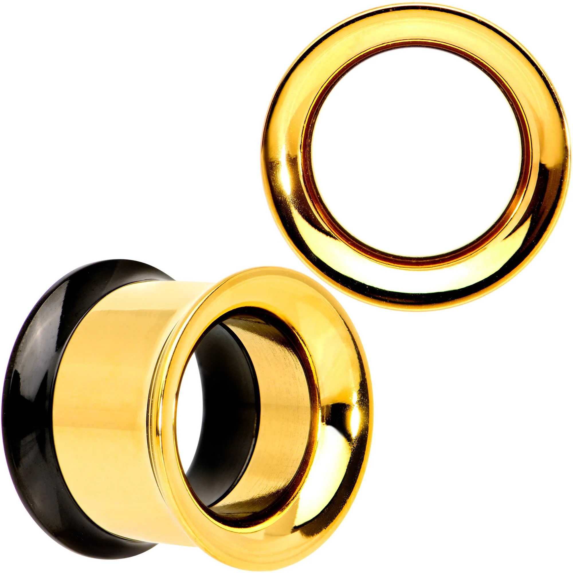 Gold PVD Black Two Tone Screw Fit Tunnel Plug Set 3mm to 16mm - Image 12